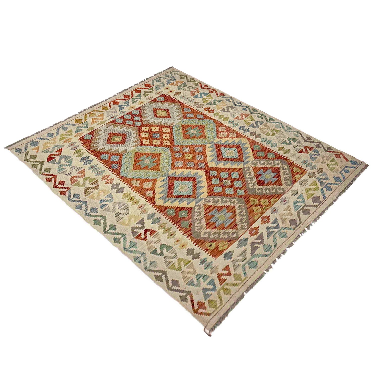 Handmade Vegetable Kelim 4' 9" x 6' 7" (ft) - No. Y39098