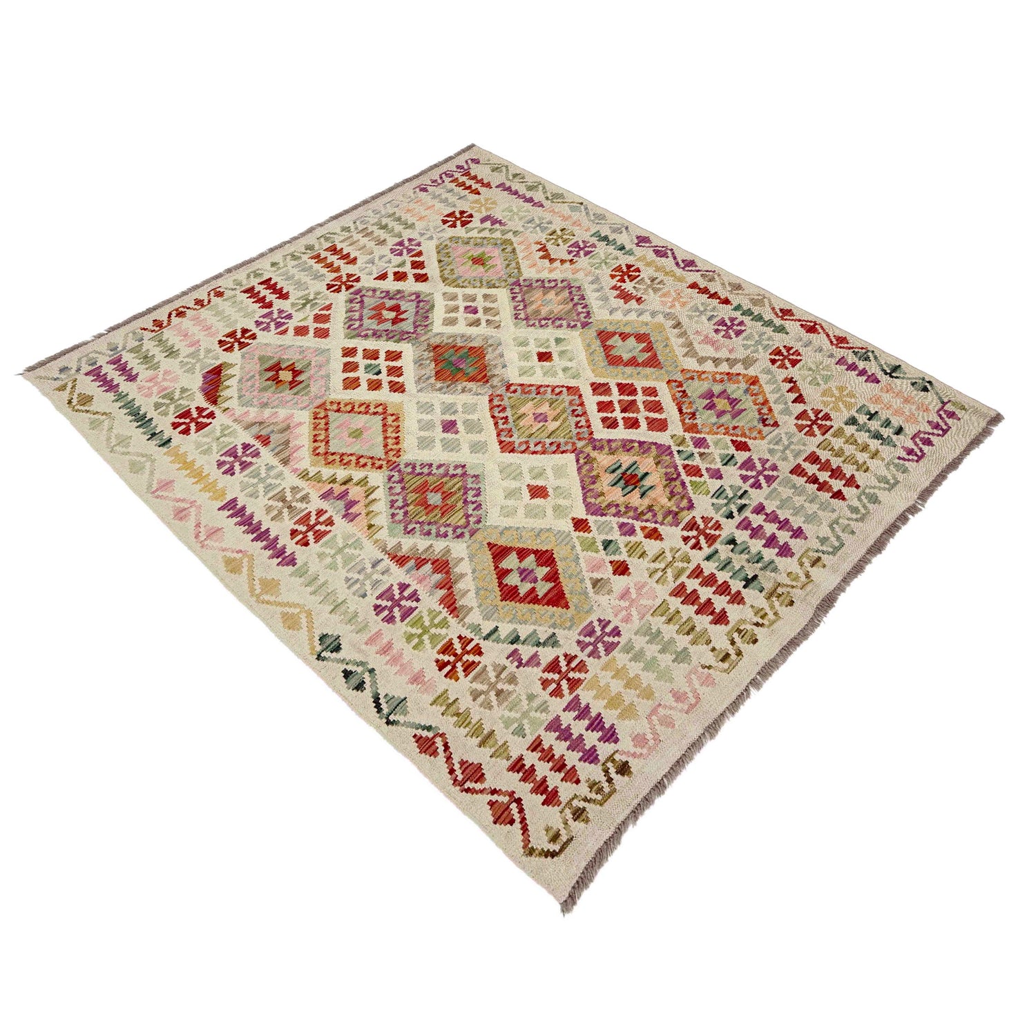 Handmade Vegetable Kilim 5' 0" x 6' 5" (ft) - No. Y39110
