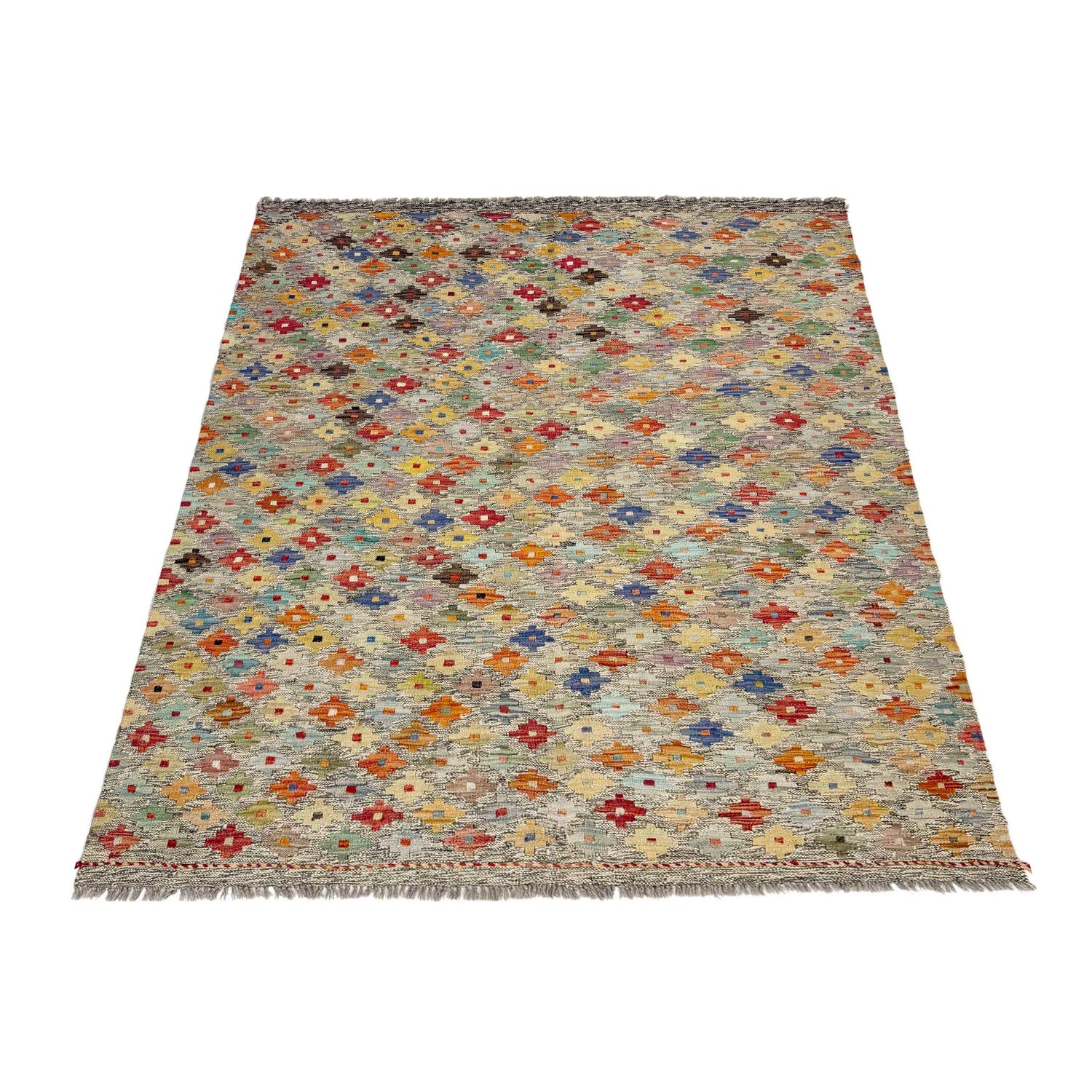 Handmade Vegetable Kelim 5' 1" x 6' 6" (ft) - No. Y39111