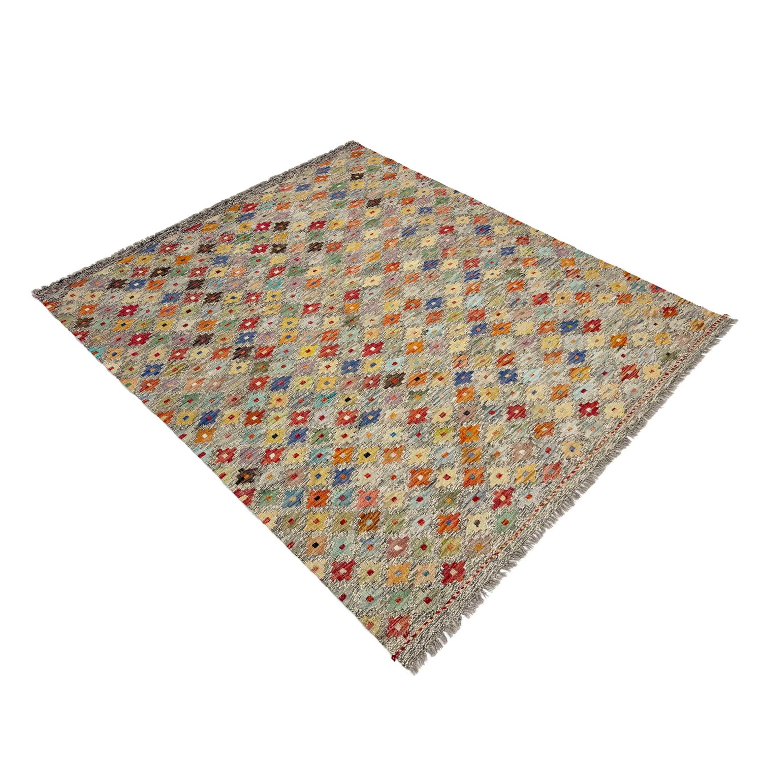 Handmade Vegetable Kelim 5' 1" x 6' 6" (ft) - No. Y39111