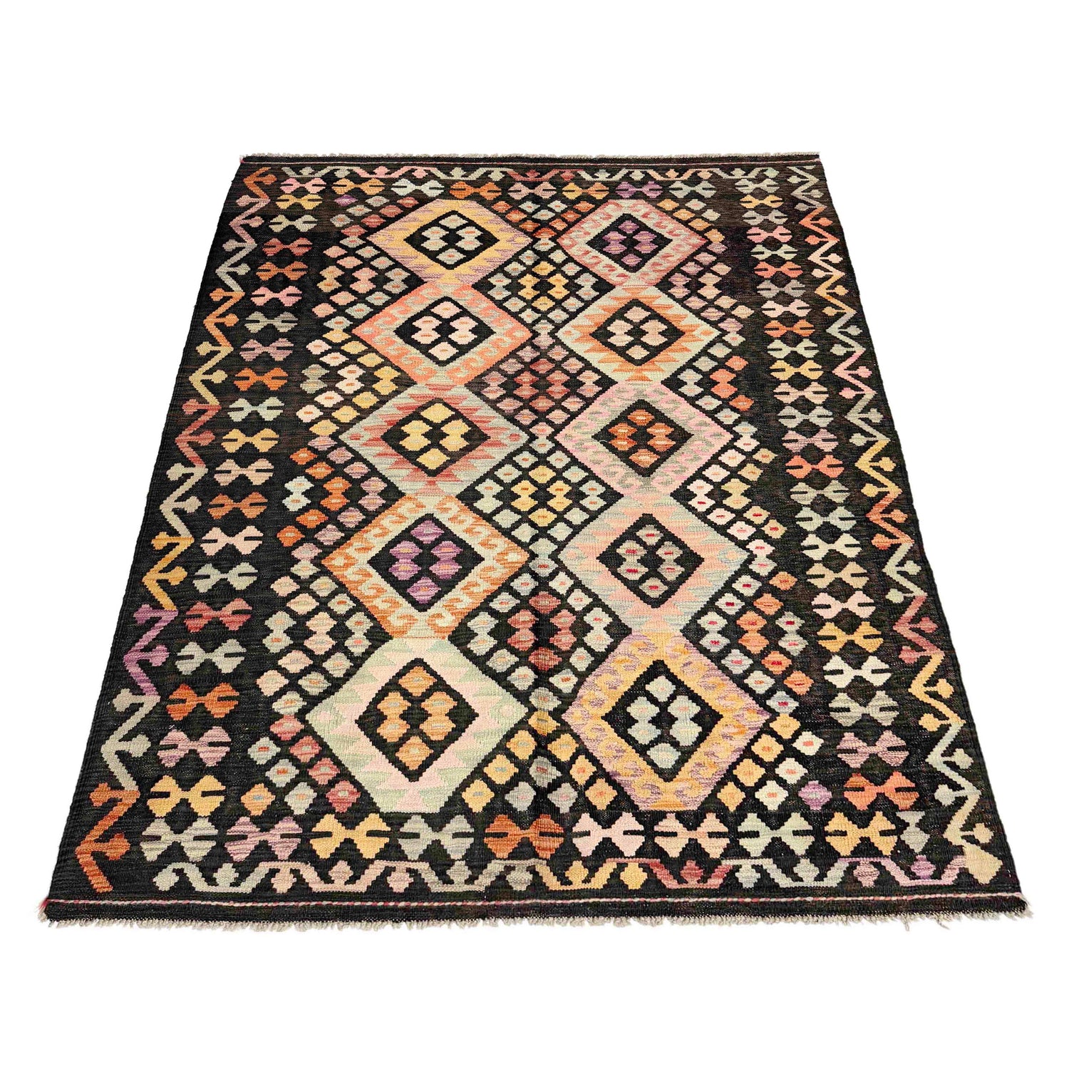 Handmade Vegetable Kilim 5' 0" x 6' 6" (ft) - No. Y39112