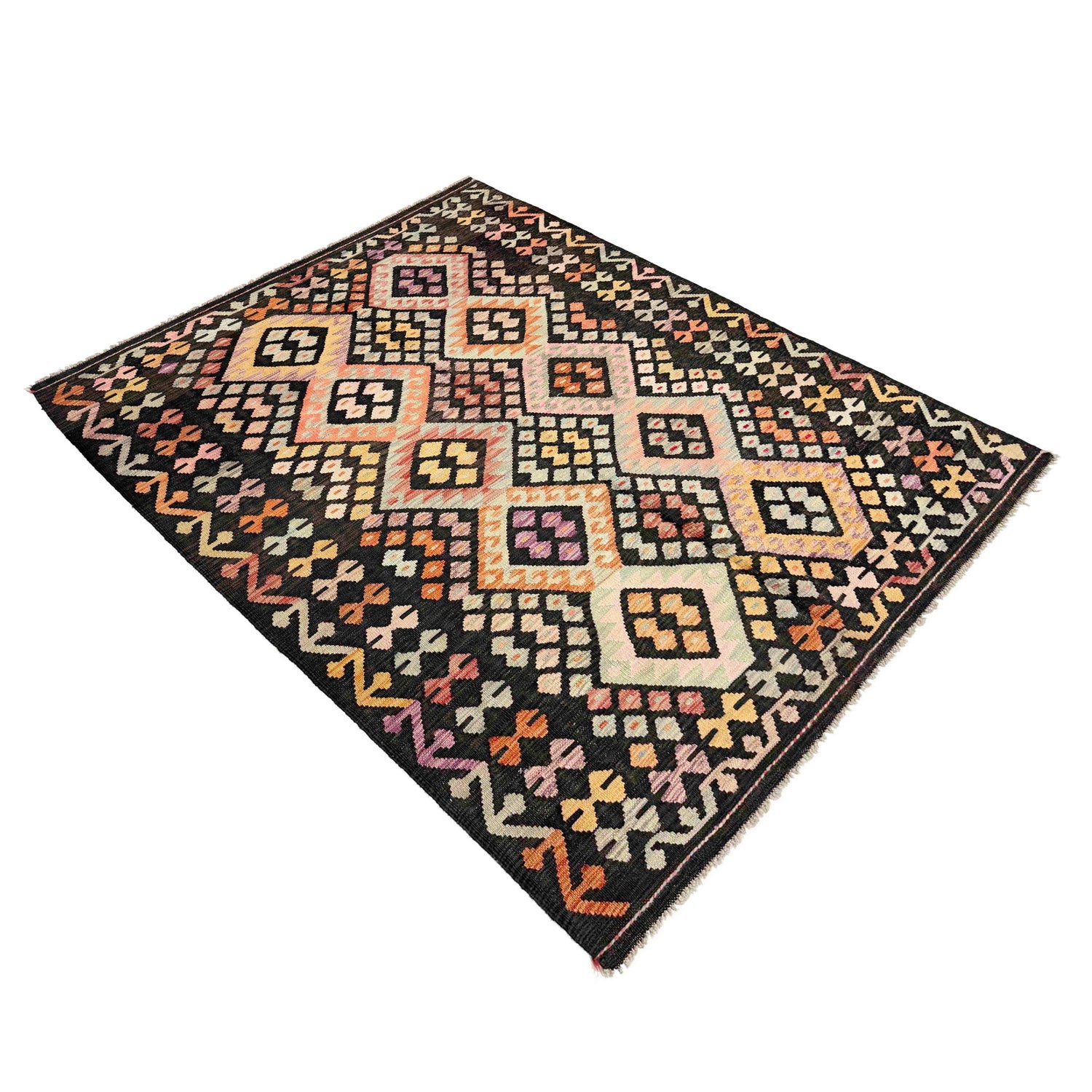 Handmade Vegetable Kilim 5' 0" x 6' 6" (ft) - No. Y39112