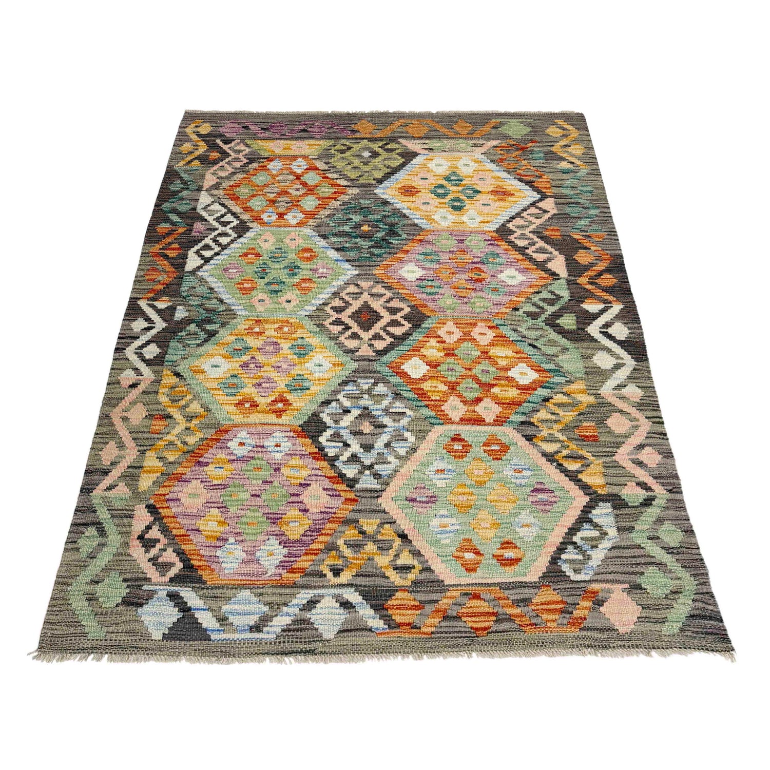 Handmade Vegetable Kilim 4' 0" x 5' 10" (ft) - No. Y39114