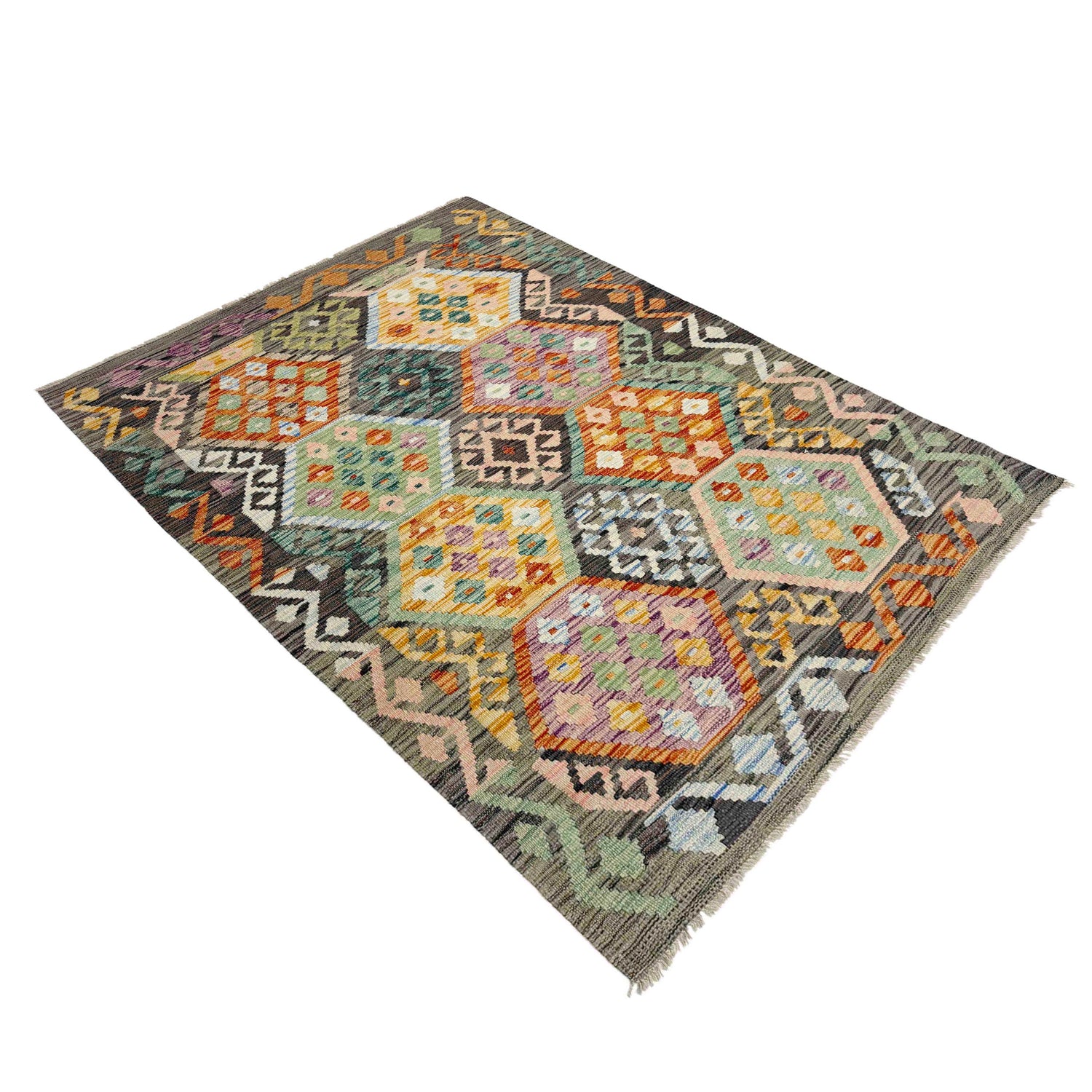 Handmade Vegetable Kilim 4' 0" x 5' 10" (ft) - No. Y39114