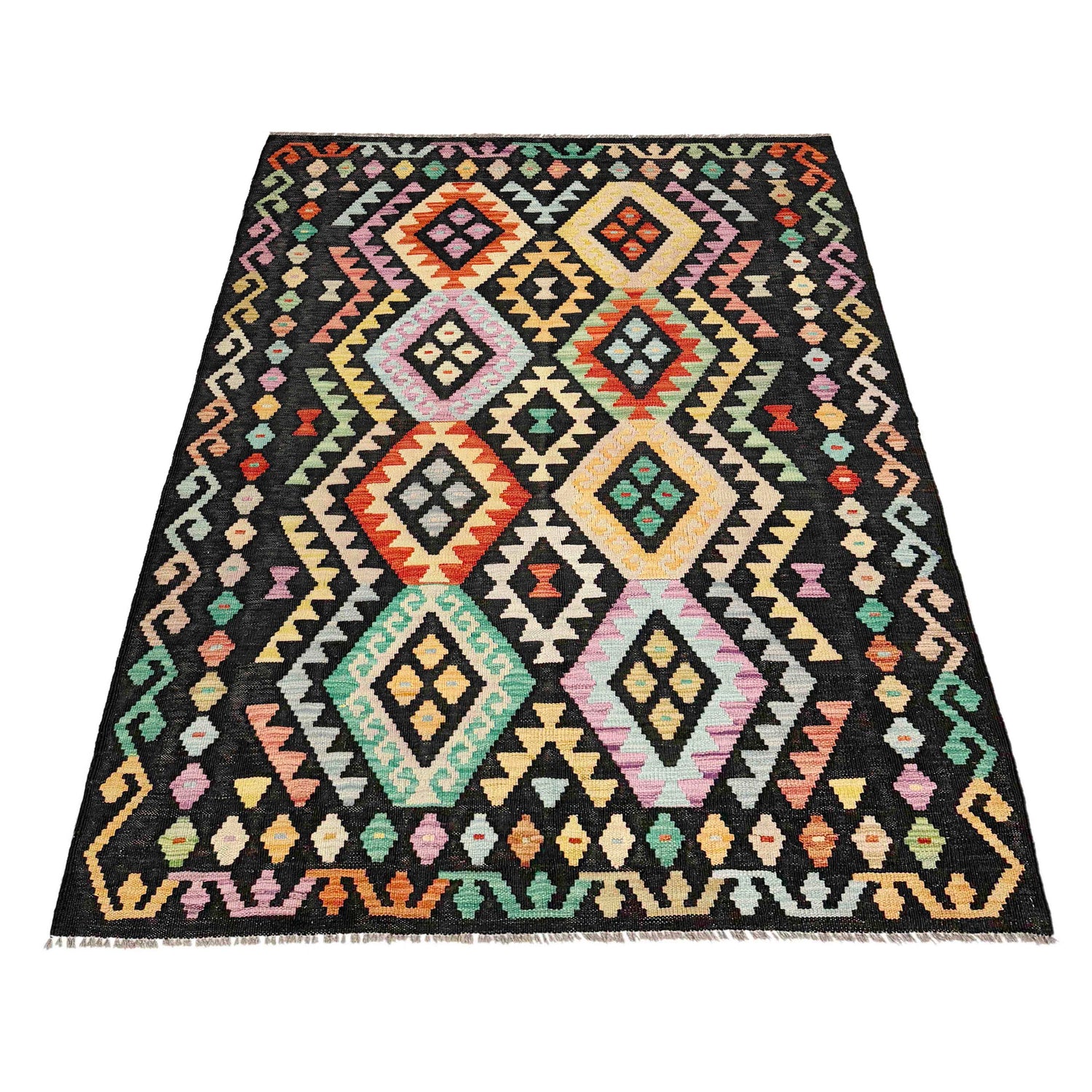 Handmade Vegetable Kelim 4' 3" x 6' 7" (ft) - No. Y39115