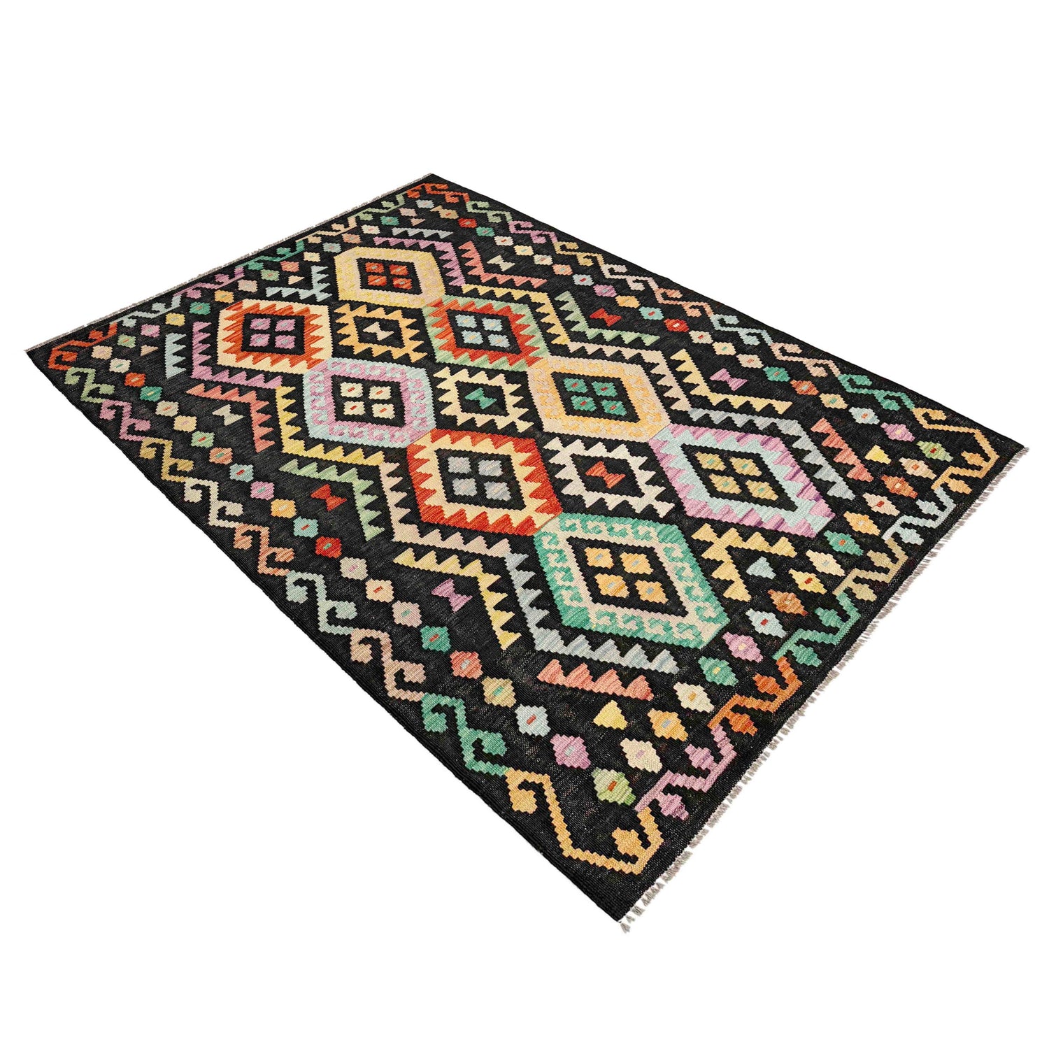 Handmade Vegetable Kelim 4' 3" x 6' 7" (ft) - No. Y39115