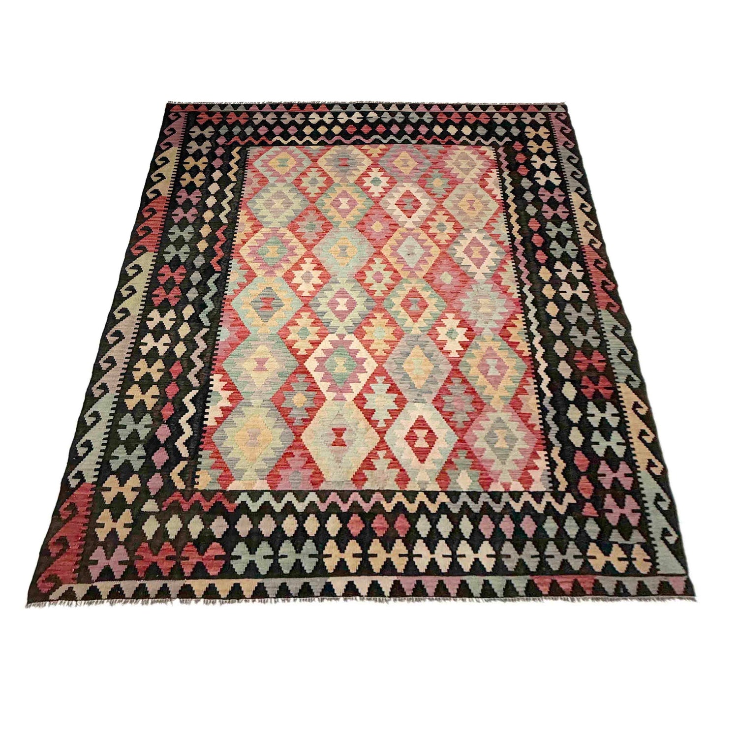 Handmade Vegetable Kilim 6' 8" x 9' 5" (ft) - No. Y39119