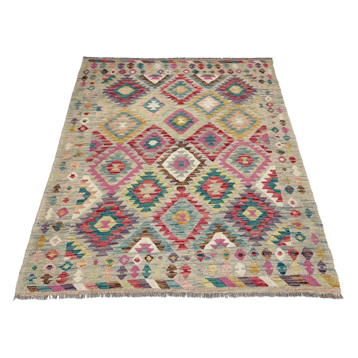Handmade Vegetable Kelim 4' 11" x 6' 8" (ft) - No. Y39125