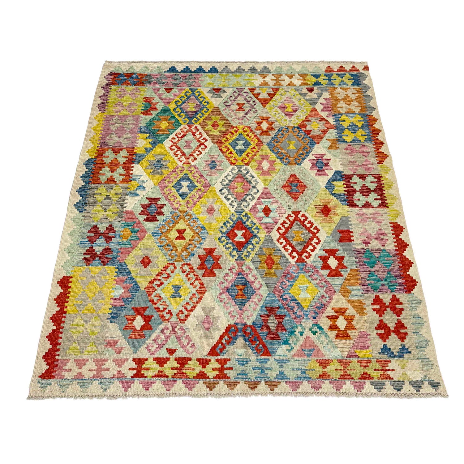 Handmade Vegetable Kilim 5' 1" x 6' 6" (ft) - No. Y39138