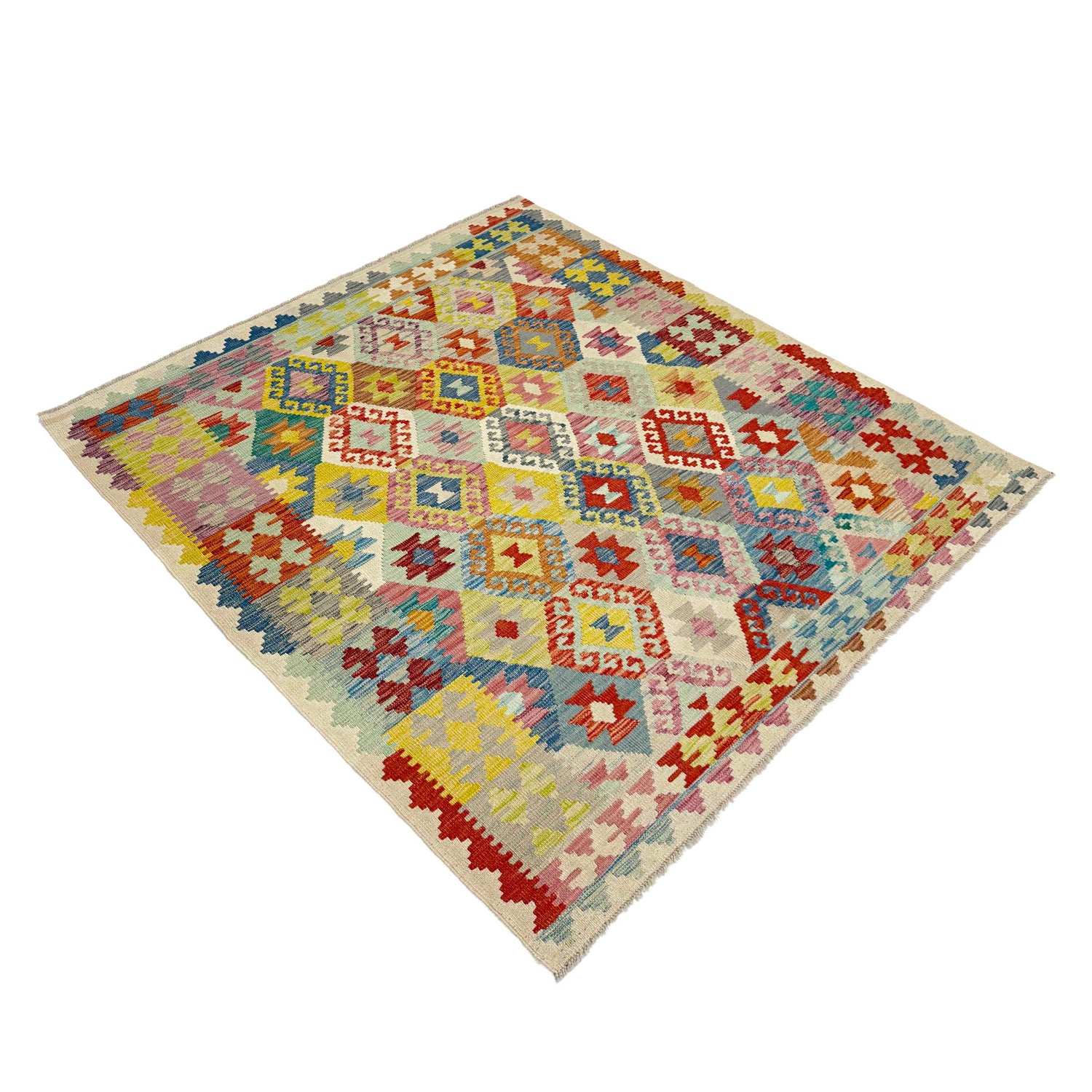 Handmade Vegetable Kilim 5' 1" x 6' 6" (ft) - No. Y39138