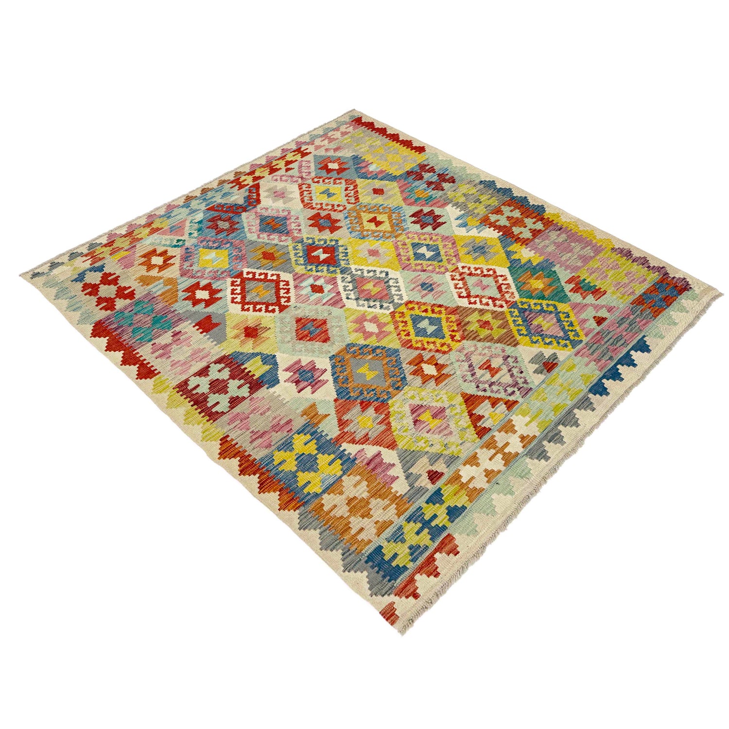 Handmade Vegetable Kilim 5' 1" x 6' 6" (ft) - No. Y39138