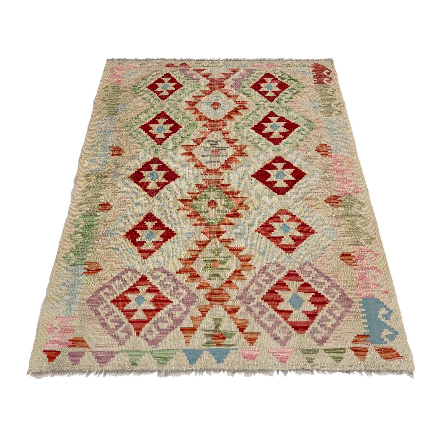 Handmade Vegetable Kelim 2' 11" x 4' 5" (ft) - No. Y39140