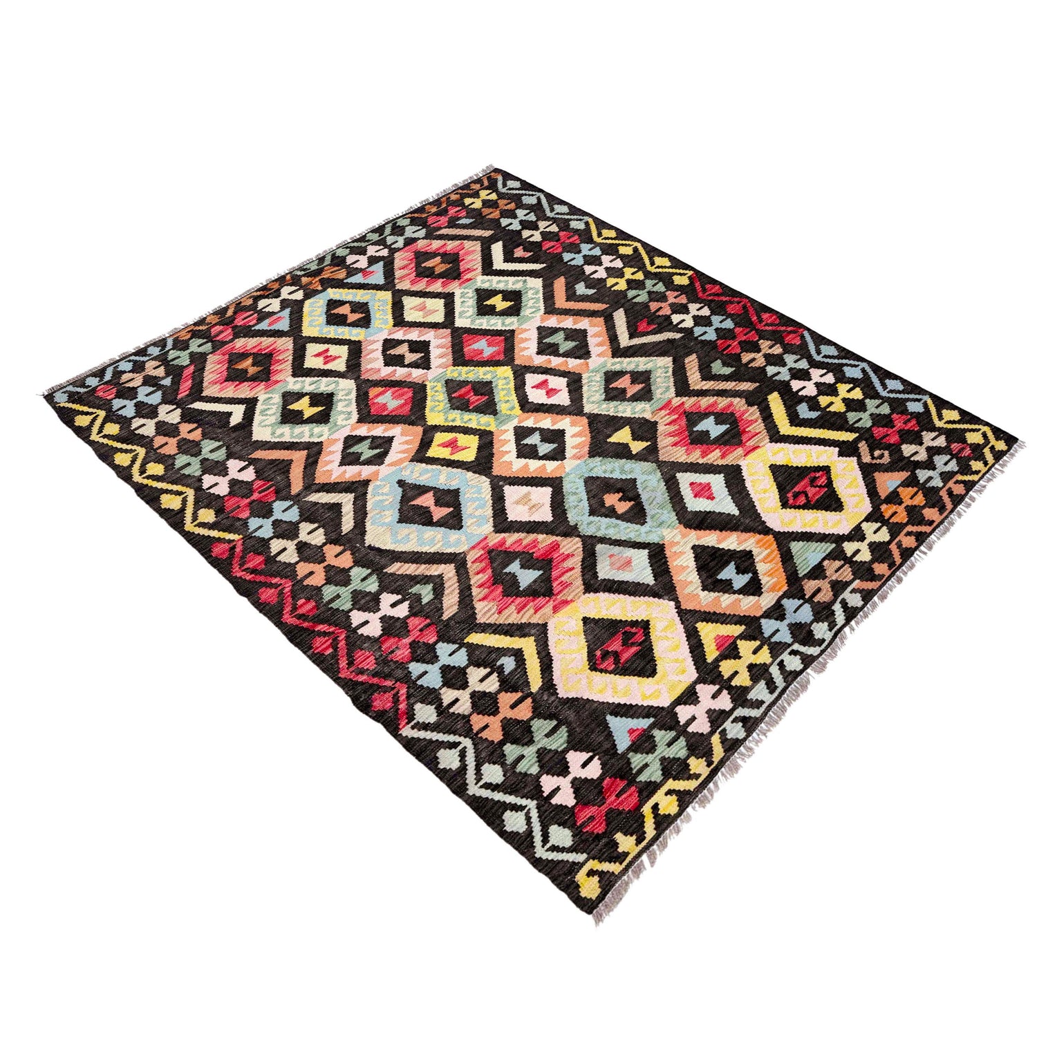 Handmade Vegetable Kilim 5' 2" x 6' 6" (ft) - No. Y39144