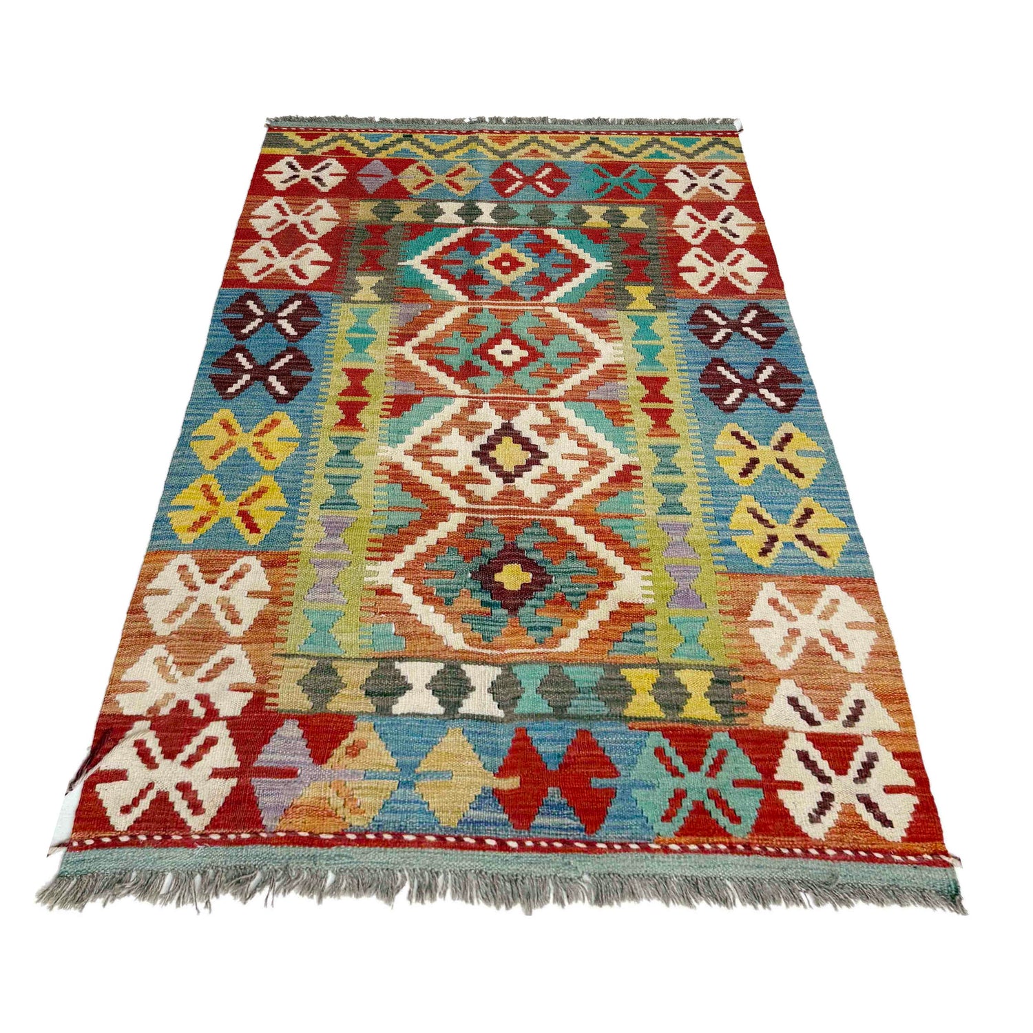 Handmade Vegetable Kelim 3' 3" x 5' 4" (ft) - No. Y39158