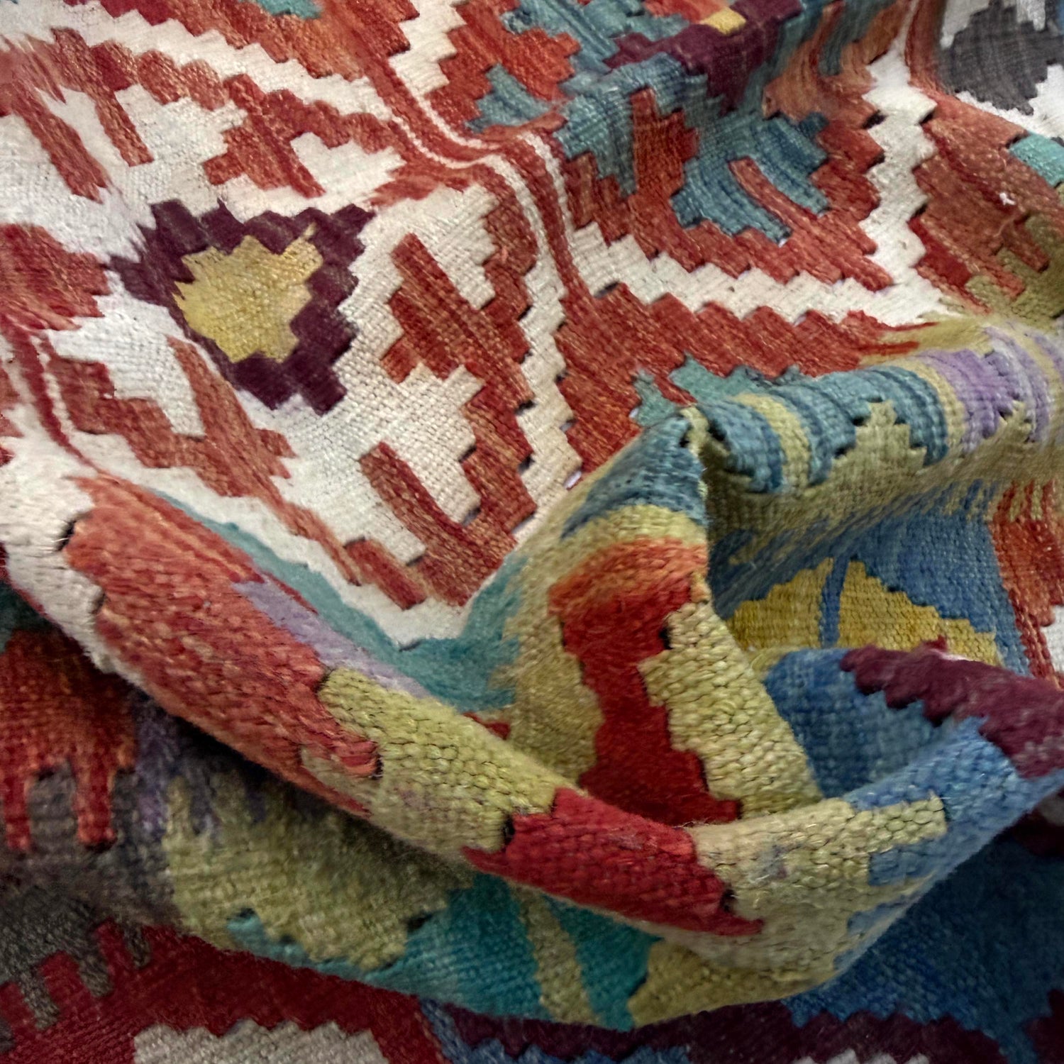 Handmade Vegetable Kelim 3' 3" x 5' 4" (ft) - No. Y39158