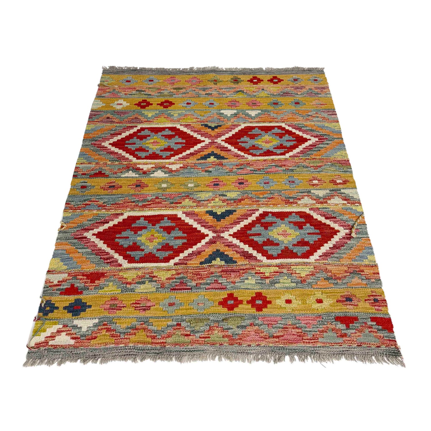 Handmade Vegetable Kilim 3' 4" x 4' 9" (ft) - No. Y39159