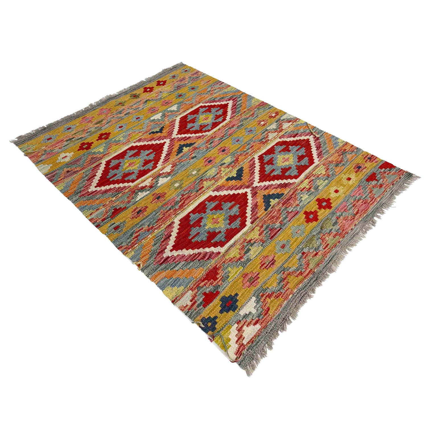 Handmade Vegetable Kilim 3' 4" x 4' 9" (ft) - No. Y39159