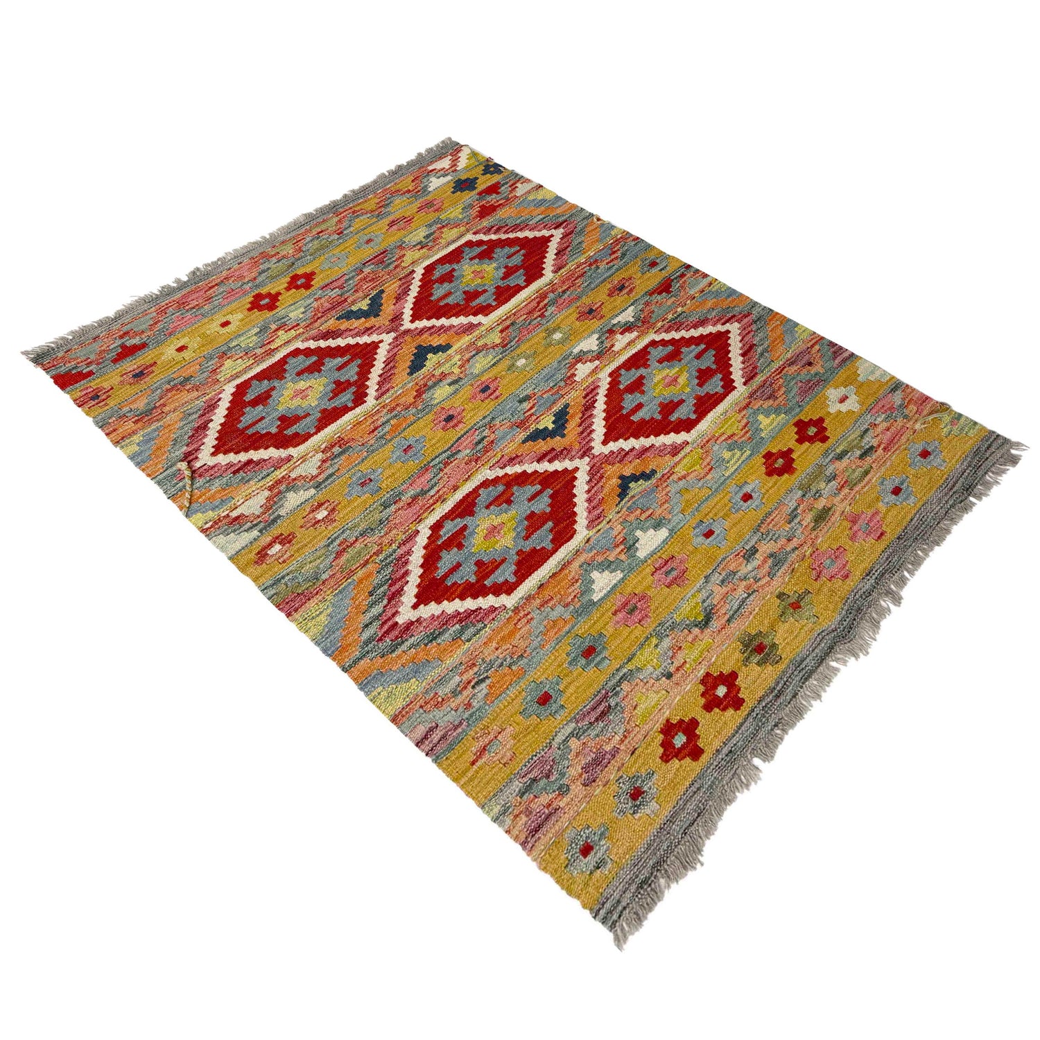 Handmade Vegetable Kilim 3' 4" x 4' 9" (ft) - No. Y39159