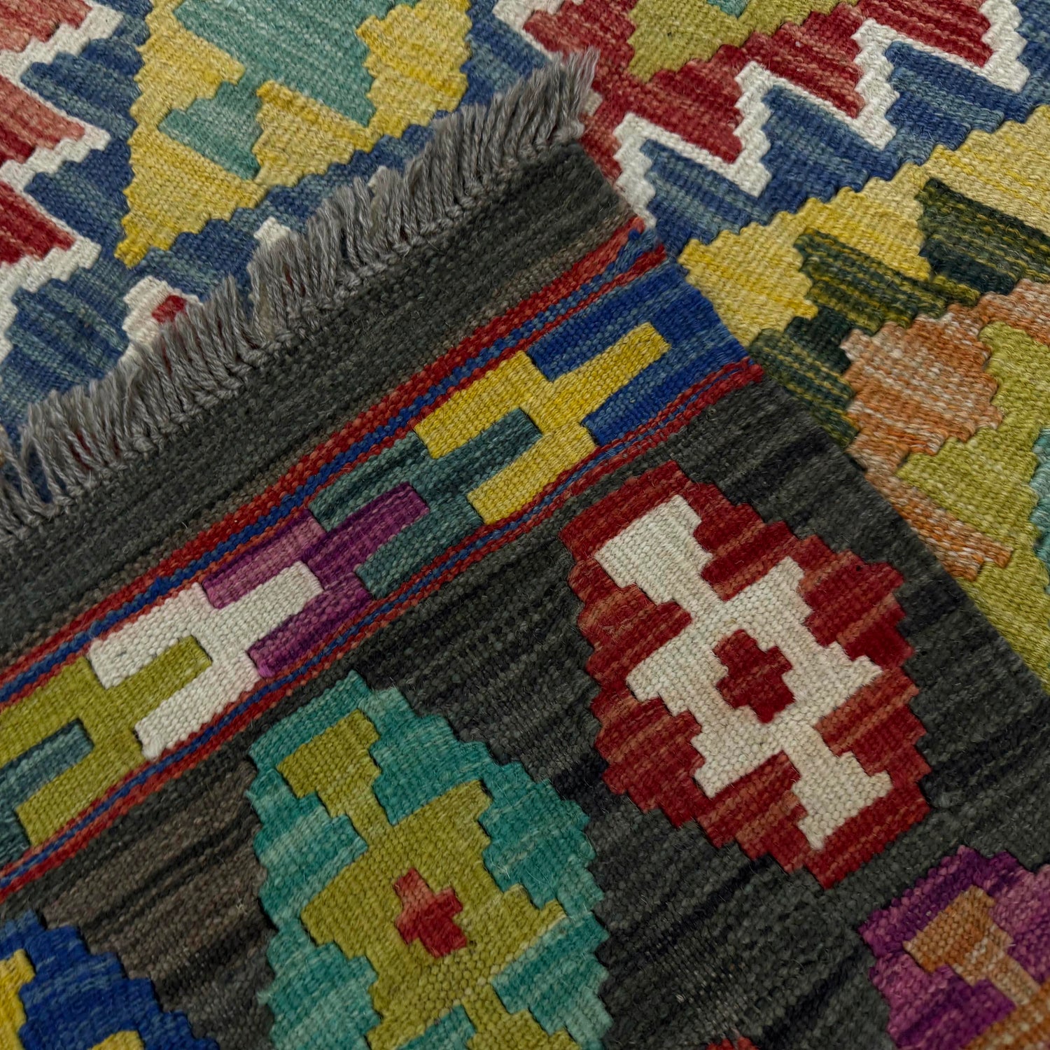 Handmade Vegetable Kelim 3' 5" x 5' 3" (ft) - No. Y39163