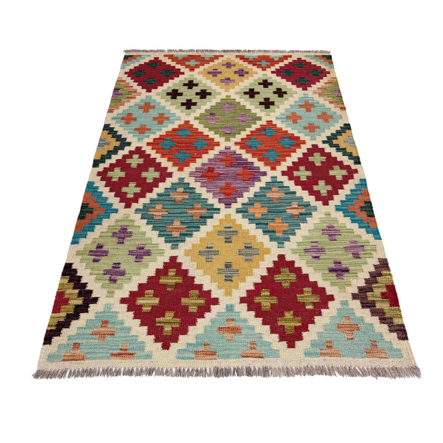 Handmade Vegetable Kelim 3' 4" x 5' 0" (ft) - No. Y39165