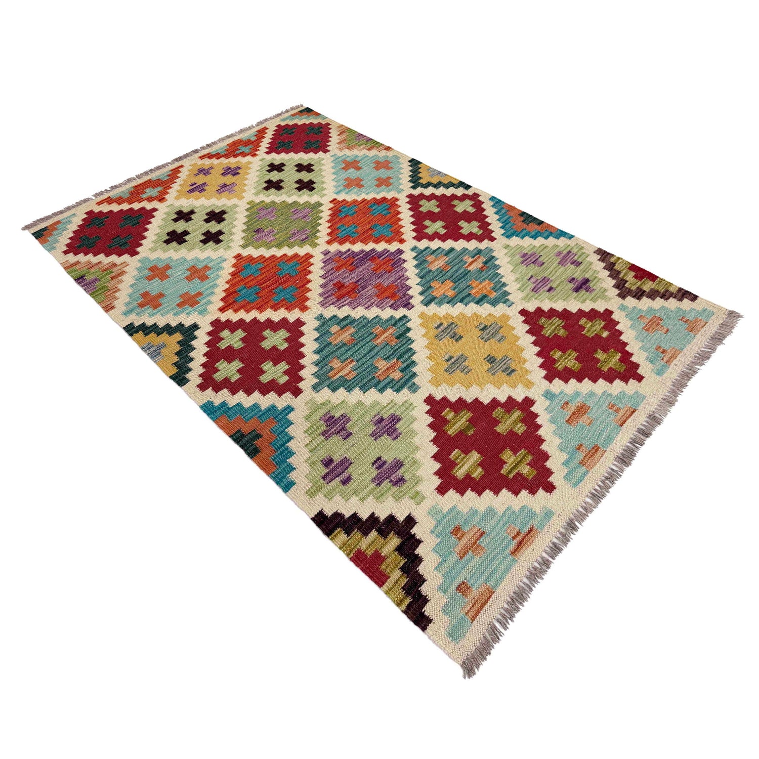 Handmade Vegetable Kelim 3' 4" x 5' 0" (ft) - No. Y39165