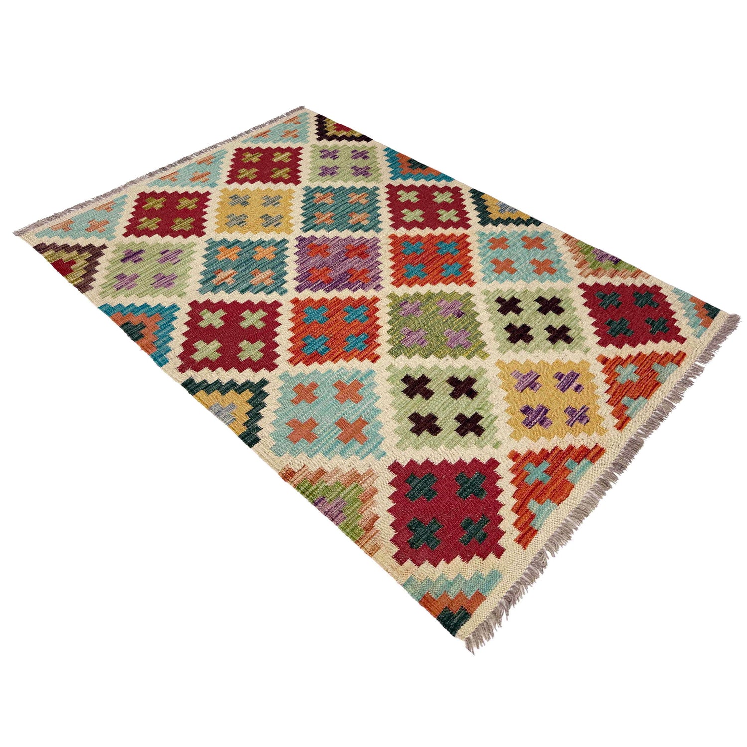 Handmade Vegetable Kelim 3' 4" x 5' 0" (ft) - No. Y39165