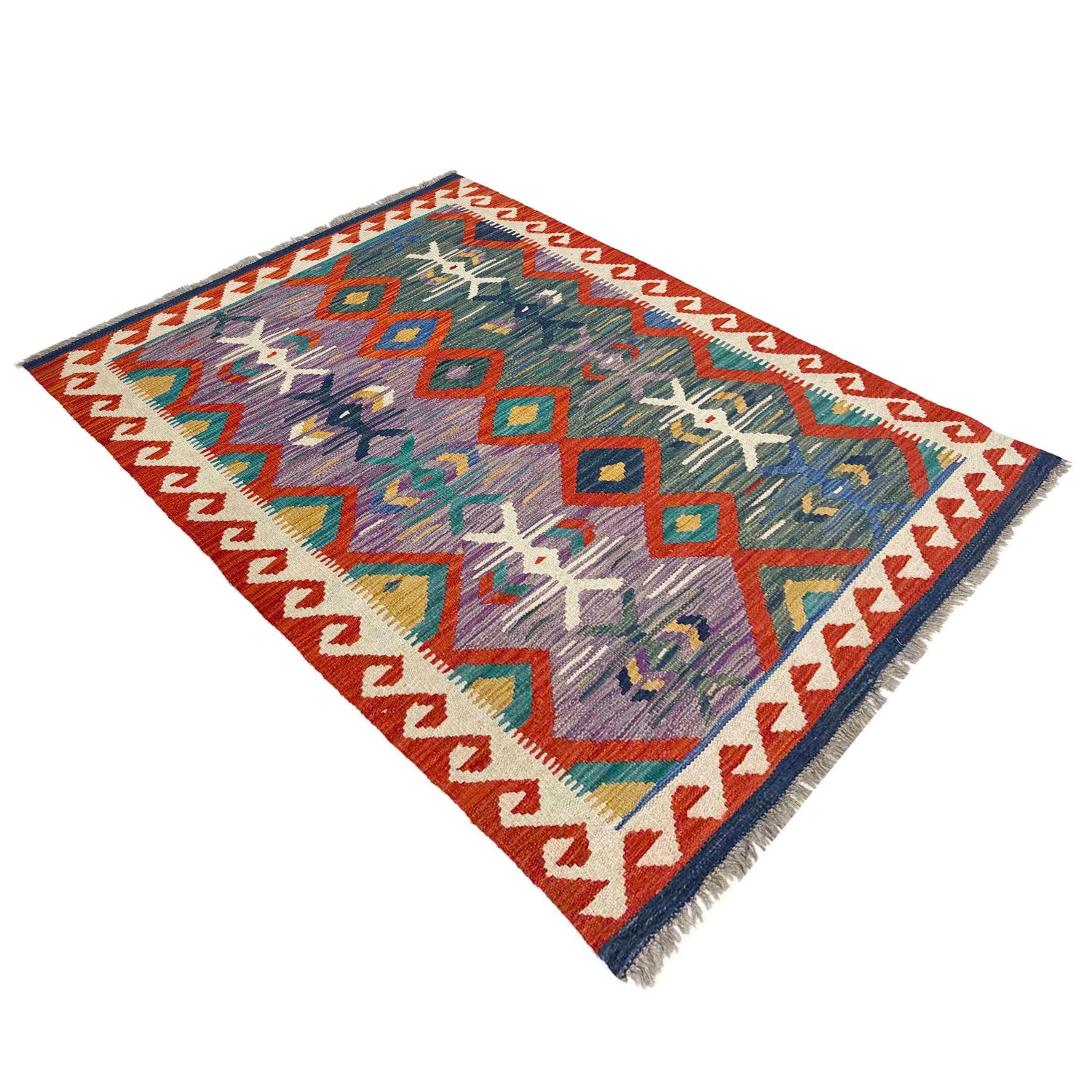 Handmade Vegetable Kelim 3' 2" x 4' 11" (ft) - No. Y39167