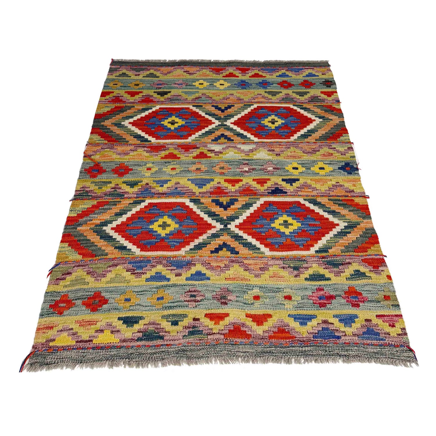 Handmade Vegetable Kelim 3' 2" x 4' 11" (ft) - No. Y39168