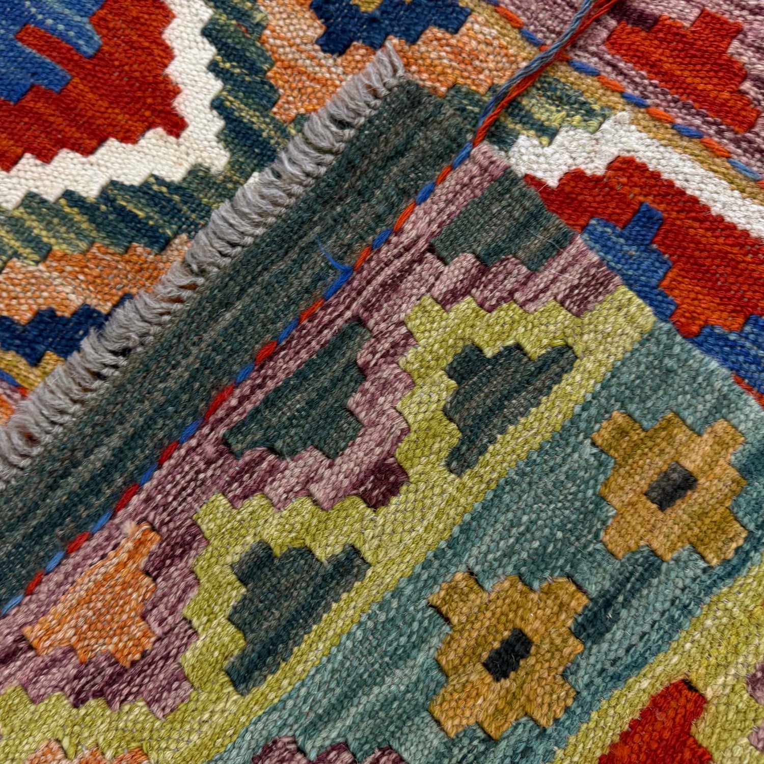 Handmade Vegetable Kelim 3' 2" x 4' 11" (ft) - No. Y39168