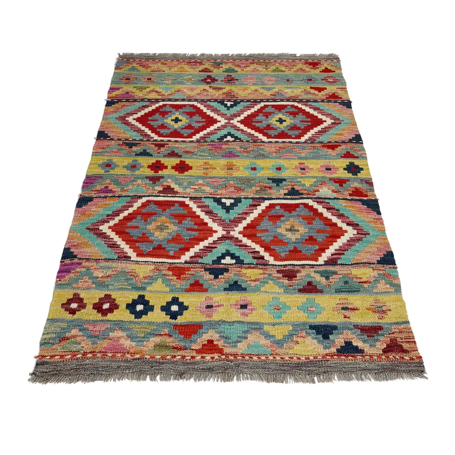 Handmade Vegetable Kelim 3' 4" x 4' 11" (ft) - No. Y39169