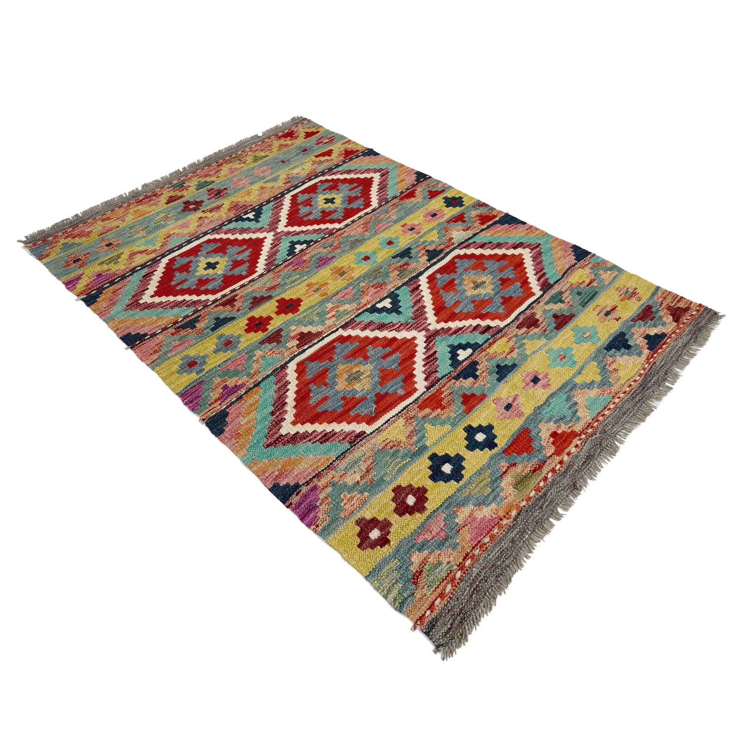 Handmade Vegetable Kelim 3' 4" x 4' 11" (ft) - No. Y39169