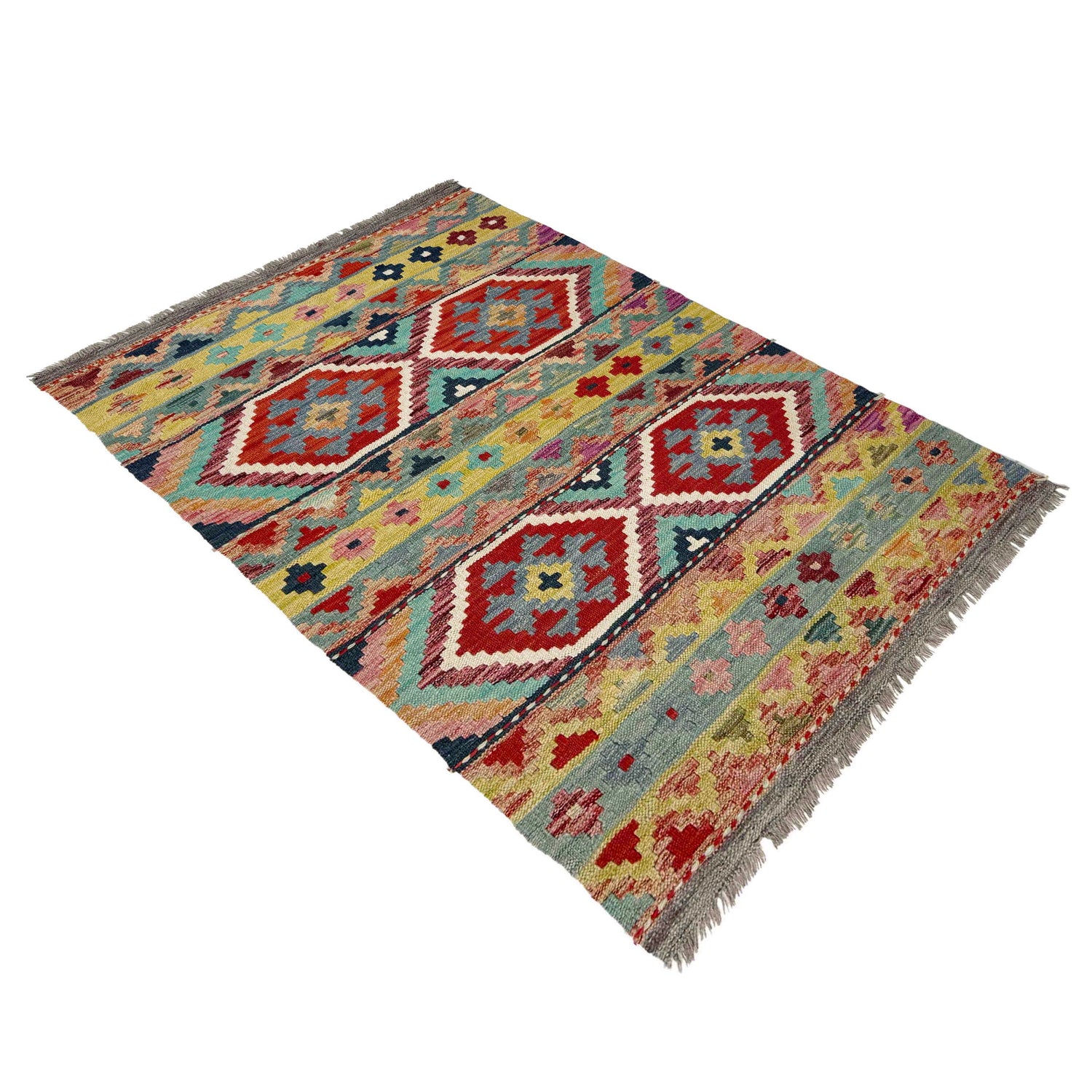 Handmade Vegetable Kelim 3' 4" x 4' 11" (ft) - No. Y39169