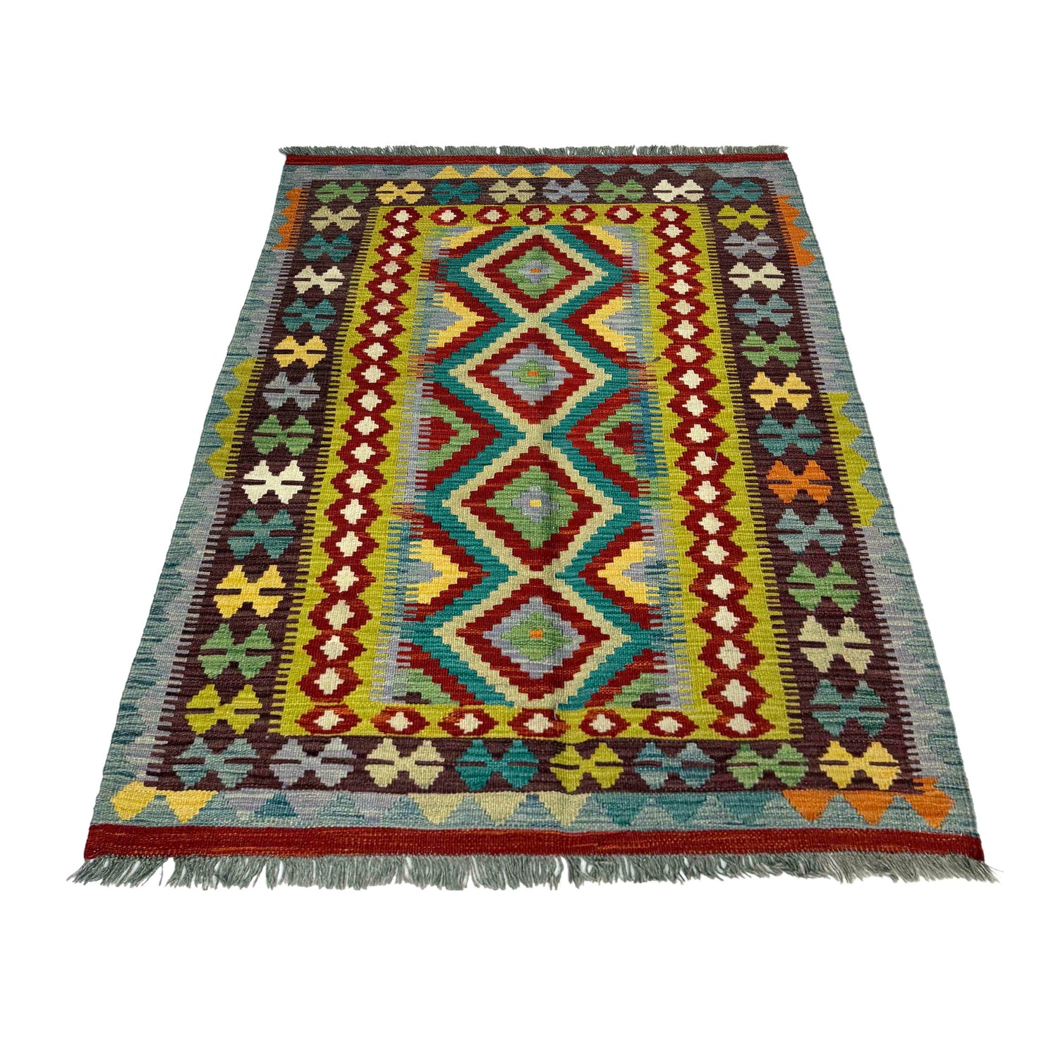 Handmade Vegetable Kilim 3' 4" x 4' 11" (ft) - No. Y39170