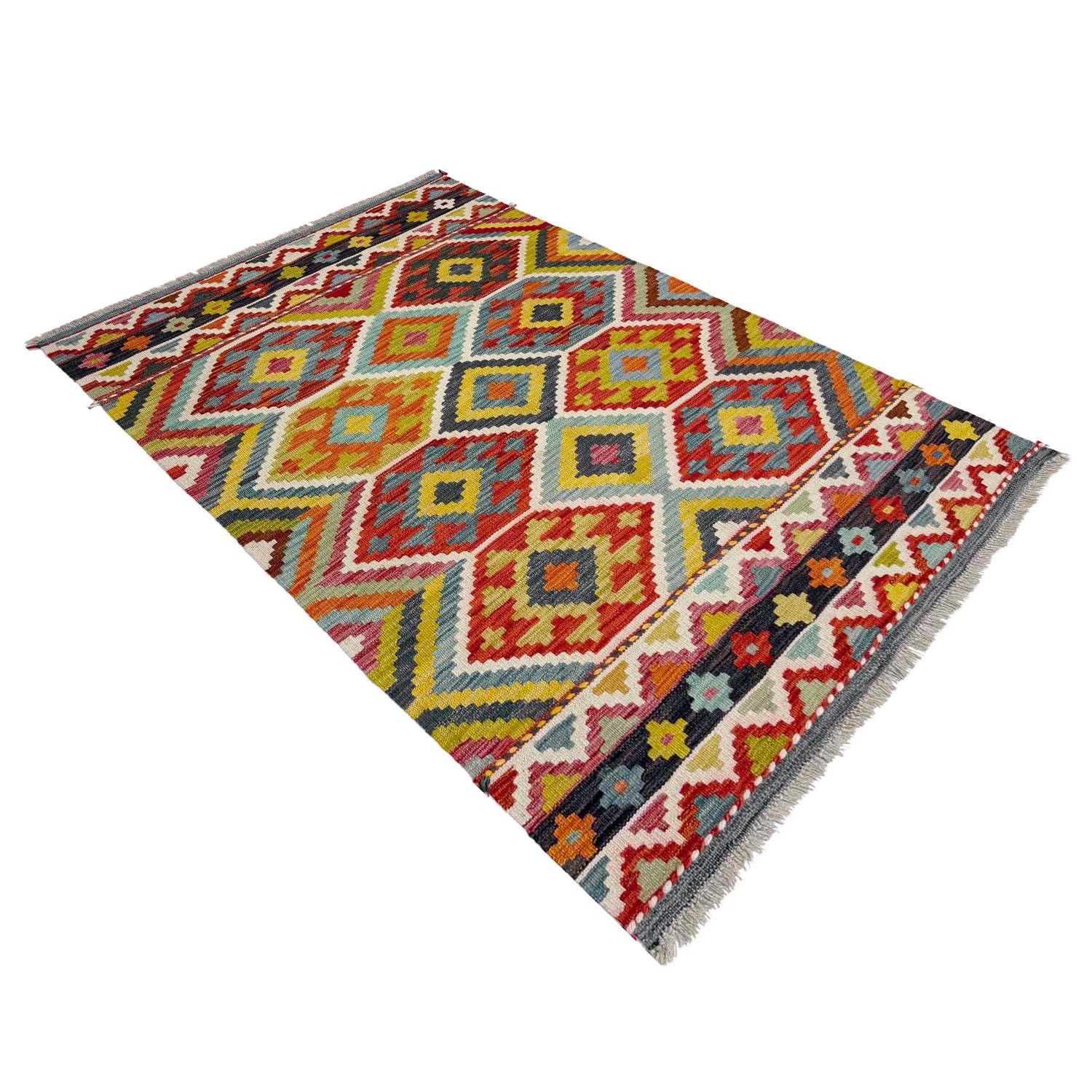 Handmade Vegetable Kilim 3' 4" x 4' 11" (ft) - No. Y39171