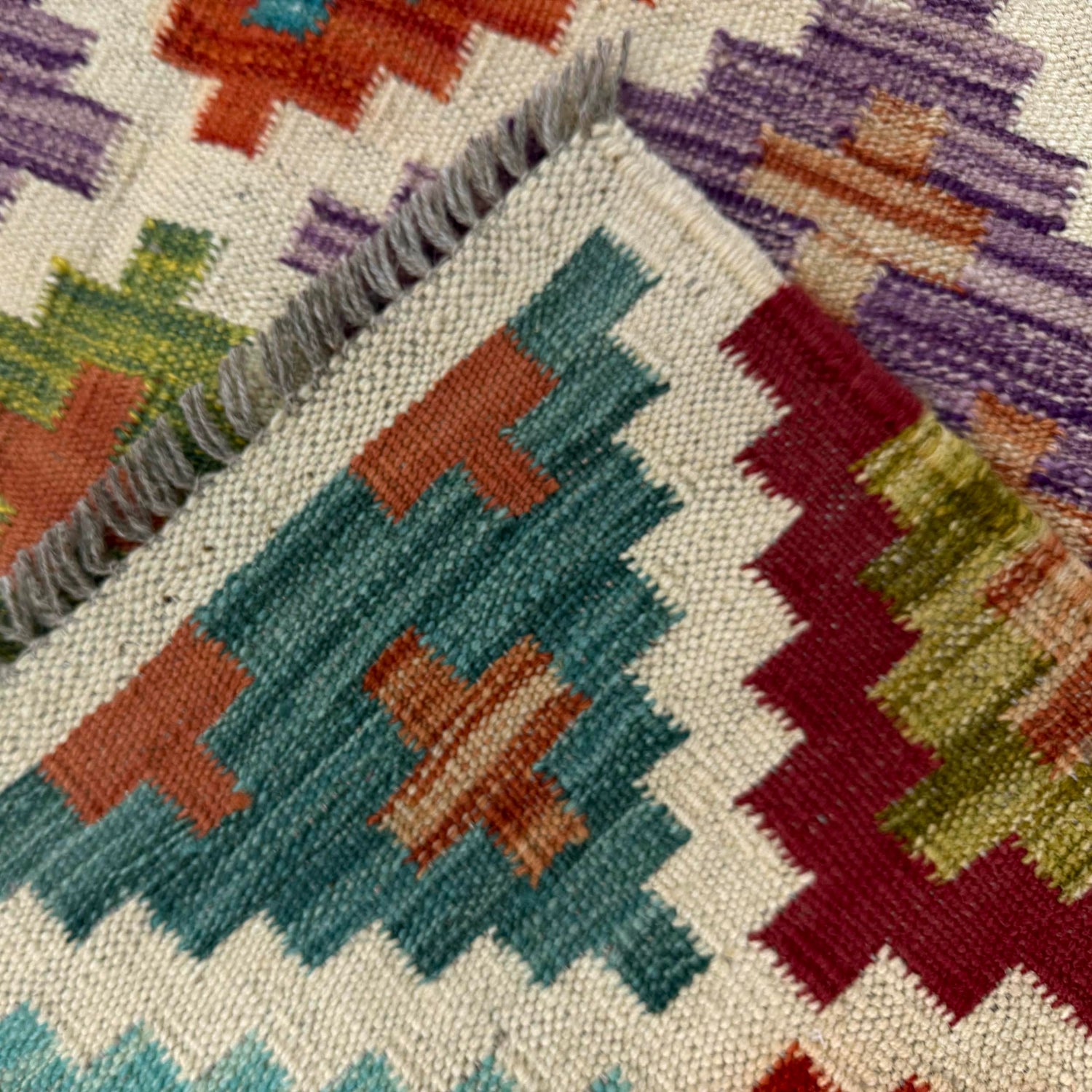 Handmade Vegetable Kelim 3' 4" x 4' 11" (ft) - No. Y39172
