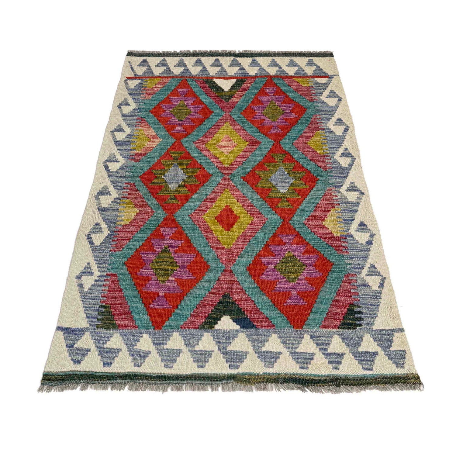 Handmade Vegetable Kelim 3' 1" x 4' 6" (ft) - No. Y39174