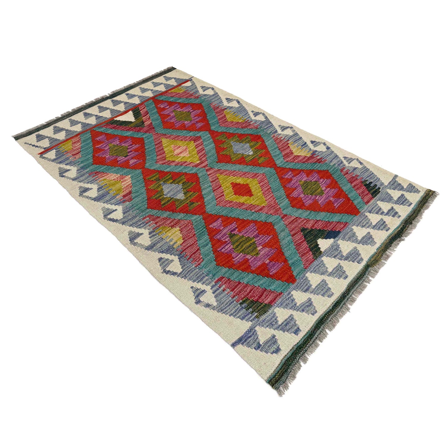 Handmade Vegetable Kelim 3' 1" x 4' 6" (ft) - No. Y39174