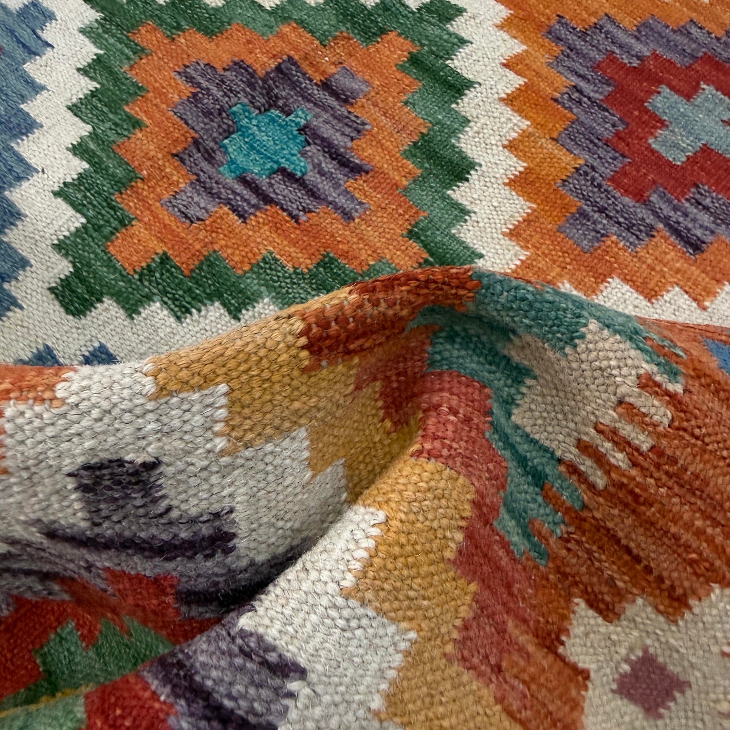 Handmade Vegetable Kilim 3' 4" x 4' 9" (ft) - No. Y39175