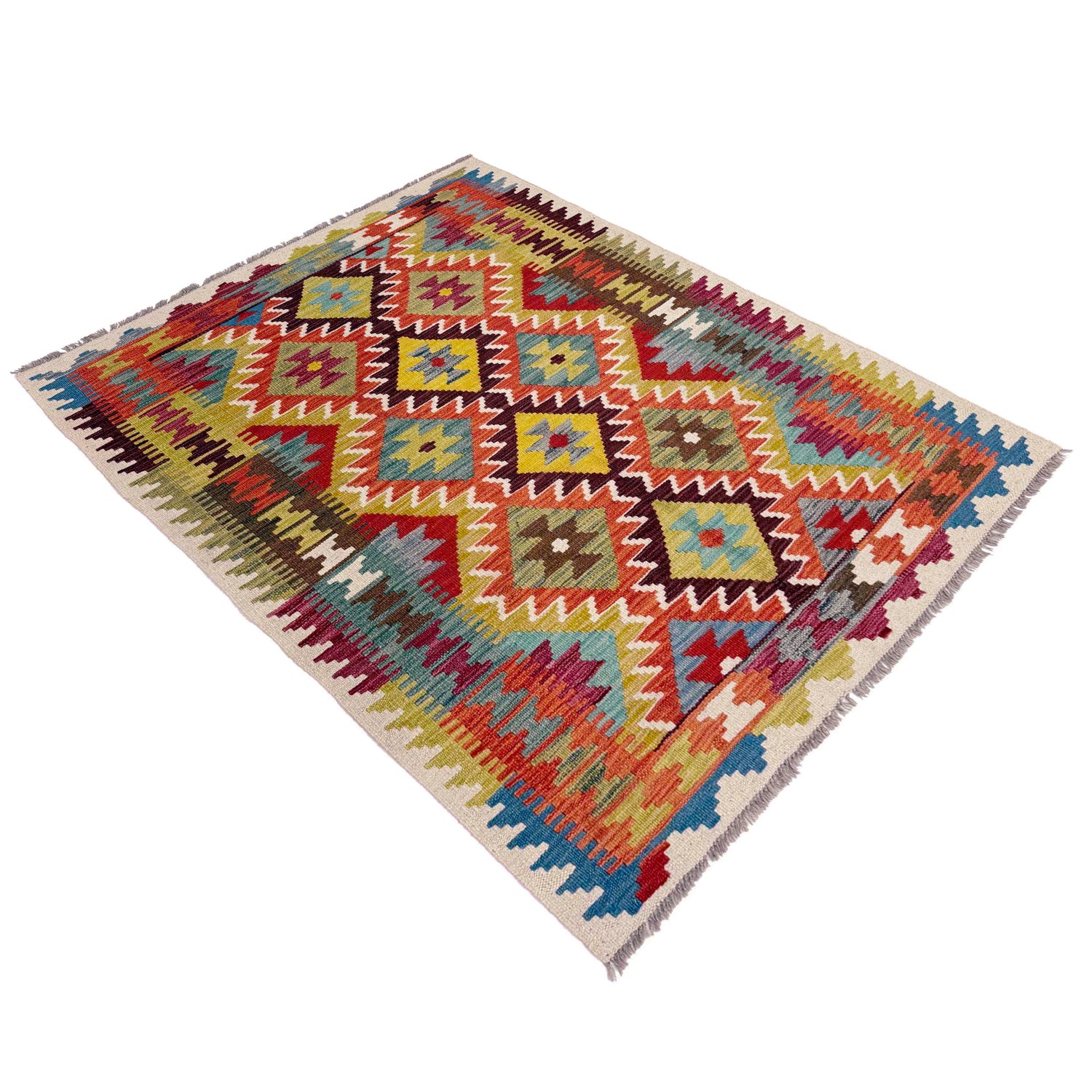 Handmade Vegetable Kelim 3' 7" x 4' 11" (ft) - No. Y39176