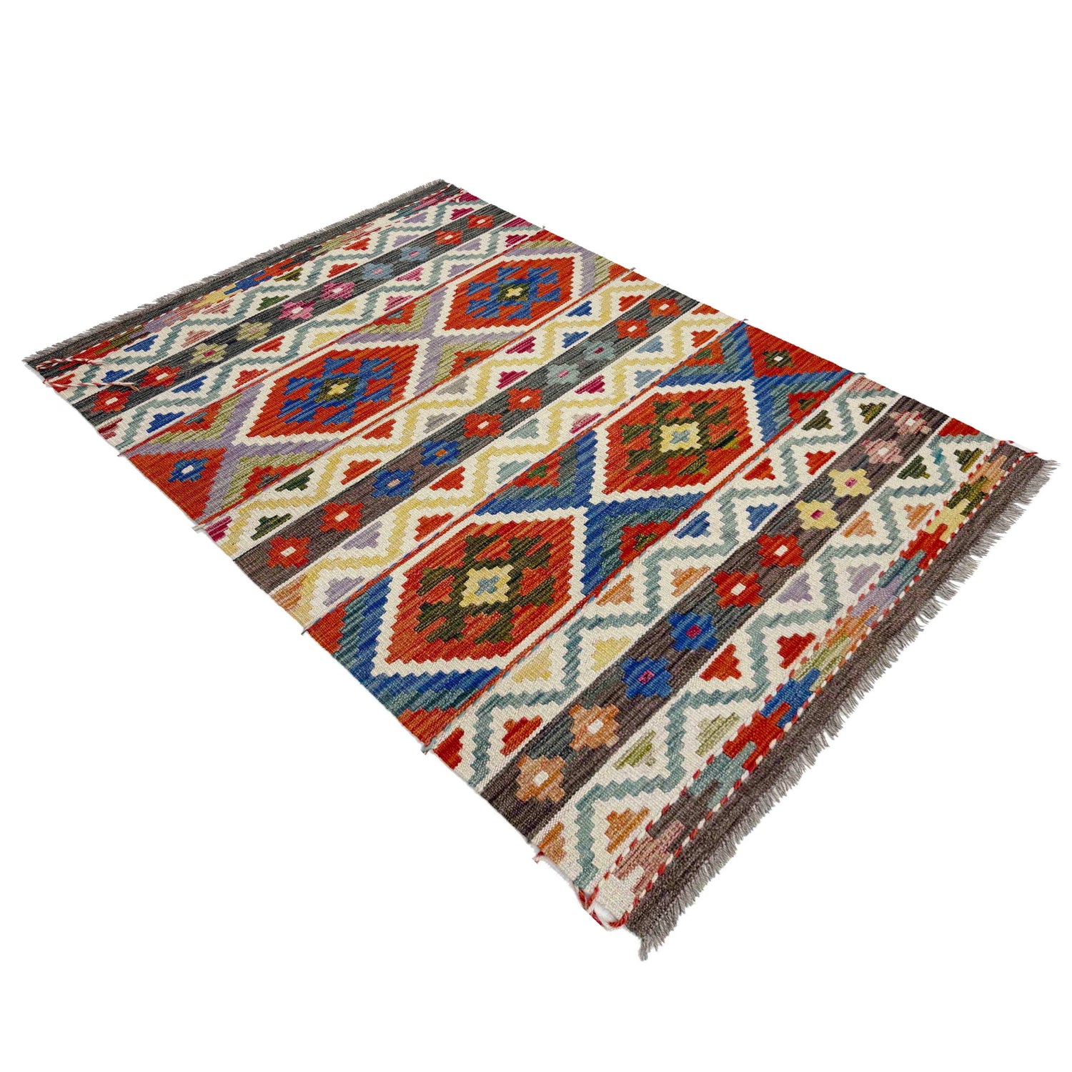 Handmade Vegetable Kelim 3' 3" x 5' 2" (ft) - No. Y39178