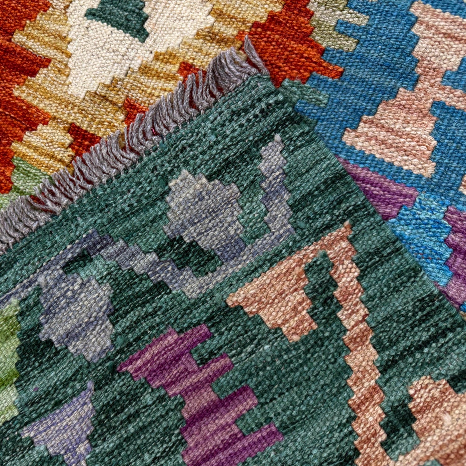 Handmade Vegetable Kilim 4' 1" x 6' 8" (ft) - No. Y39179