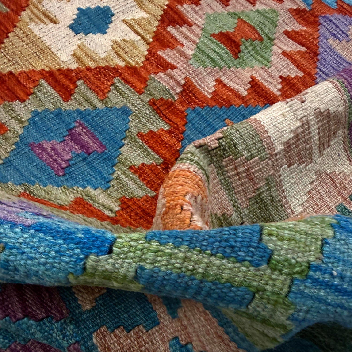 Handmade Vegetable Kilim 4' 1" x 6' 8" (ft) - No. Y39179