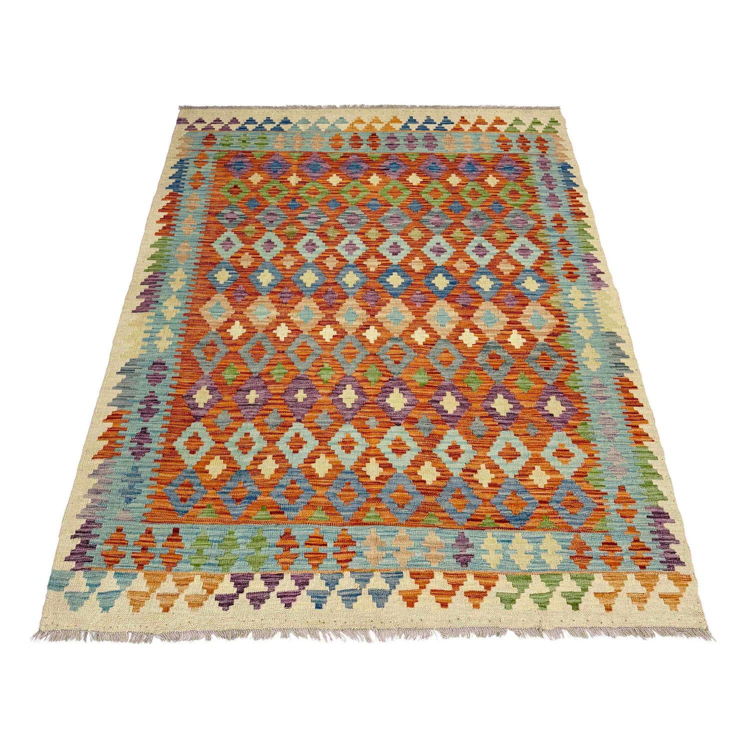 Handmade Vegetable Kilim 4' 6" x 6' 7" (ft) - No. Y39180