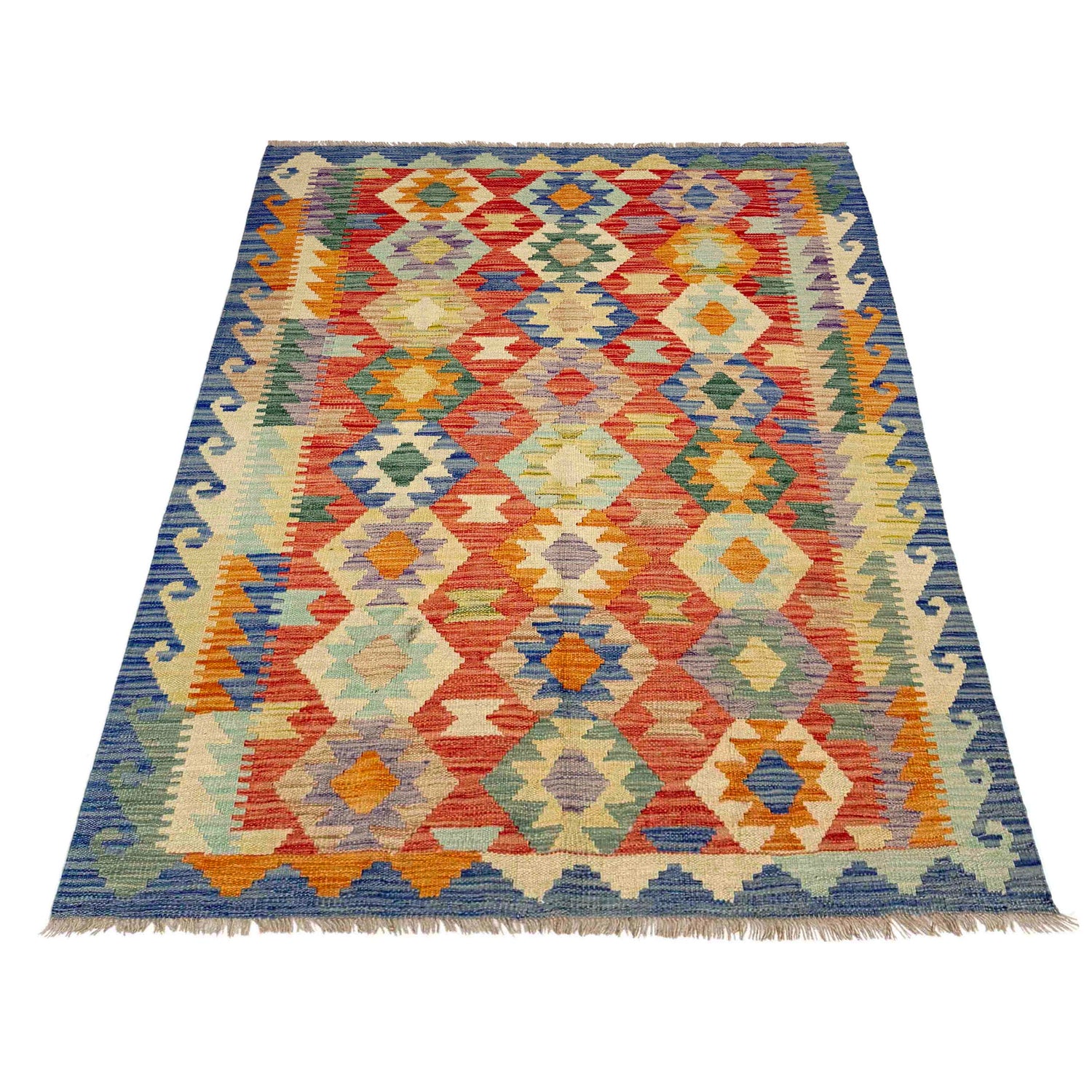 Handmade Vegetable Kelim 4' 0" x 5' 10" (ft) - No. Y39181