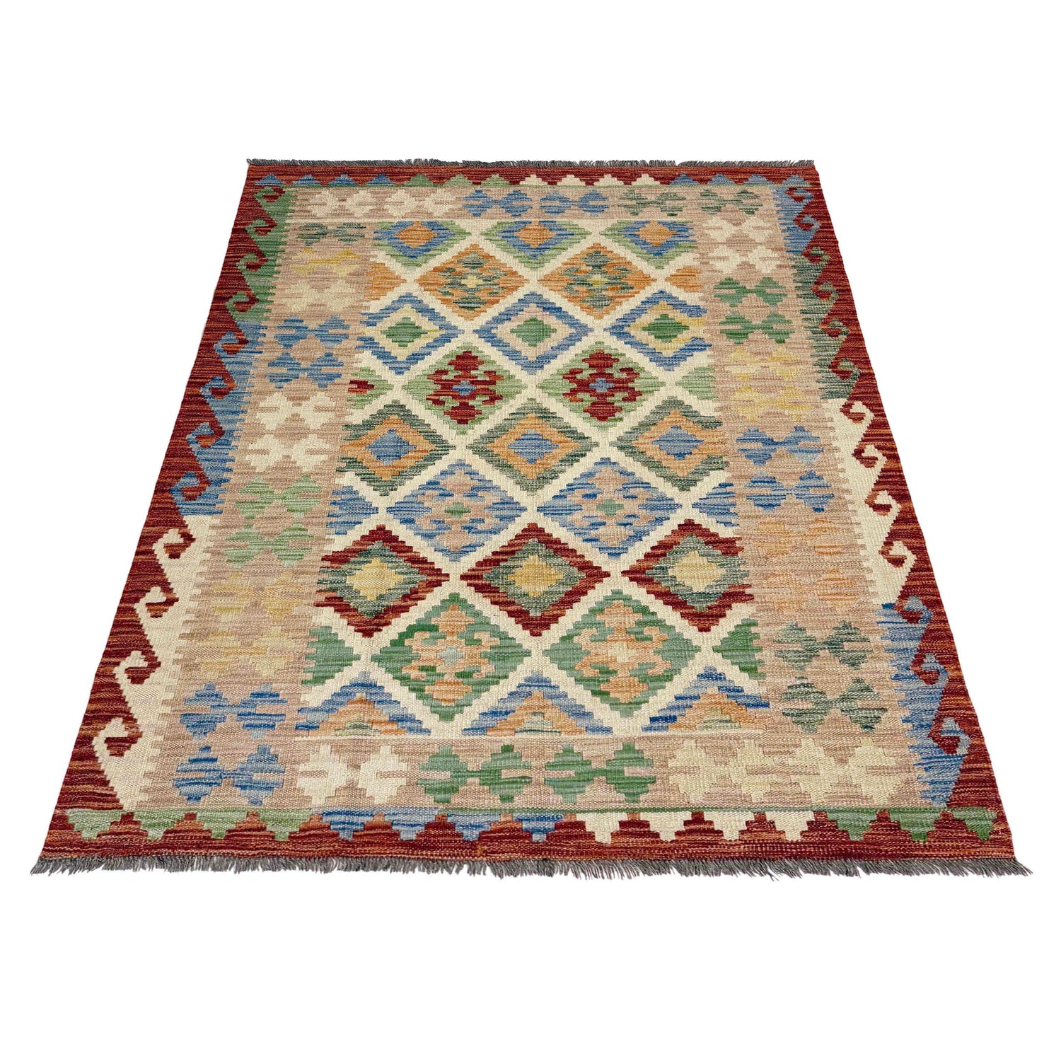 Handmade Vegetable Kilim 4' 0" x 5' 8" (ft) - No. Y39182