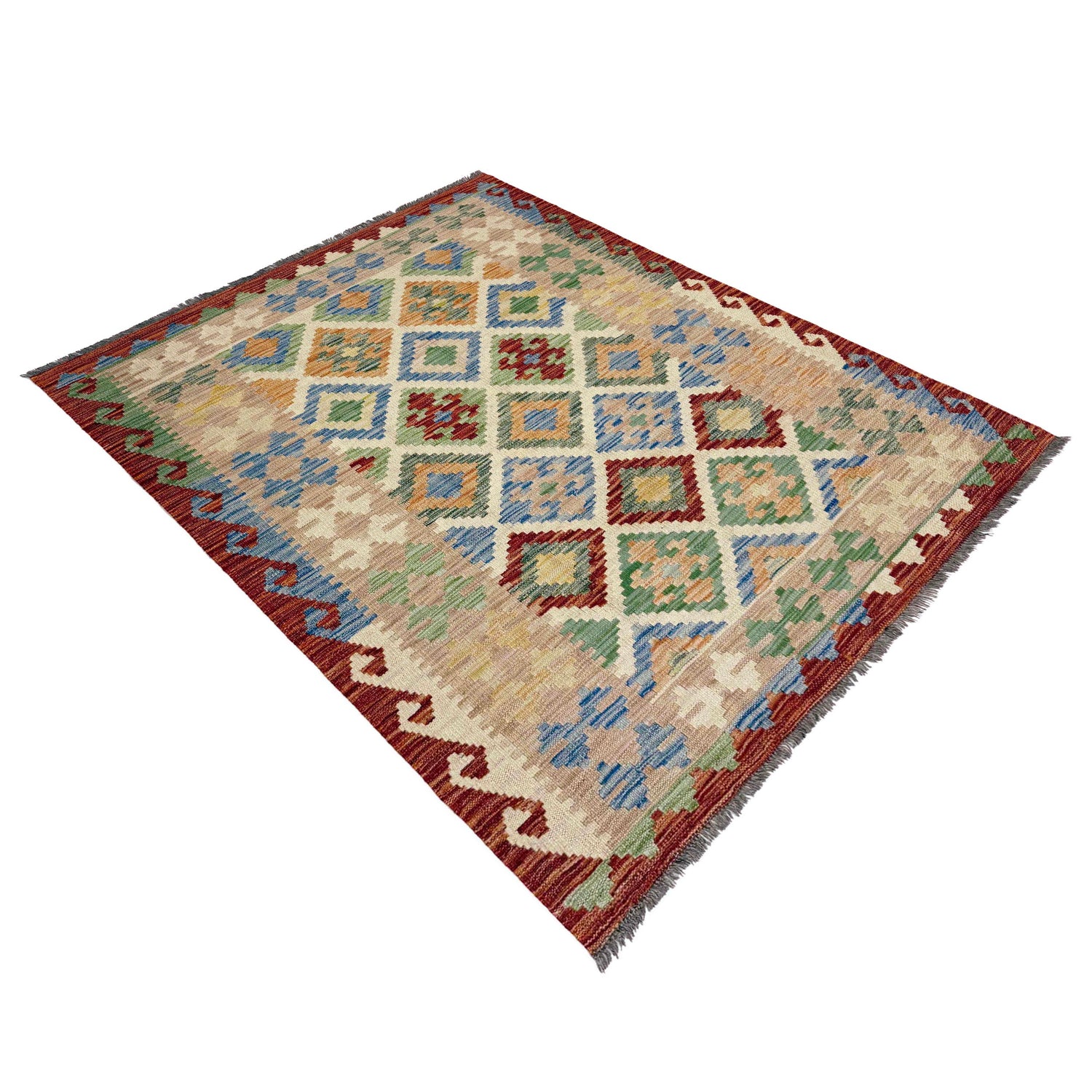 Handmade Vegetable Kilim 4' 0" x 5' 8" (ft) - No. Y39182