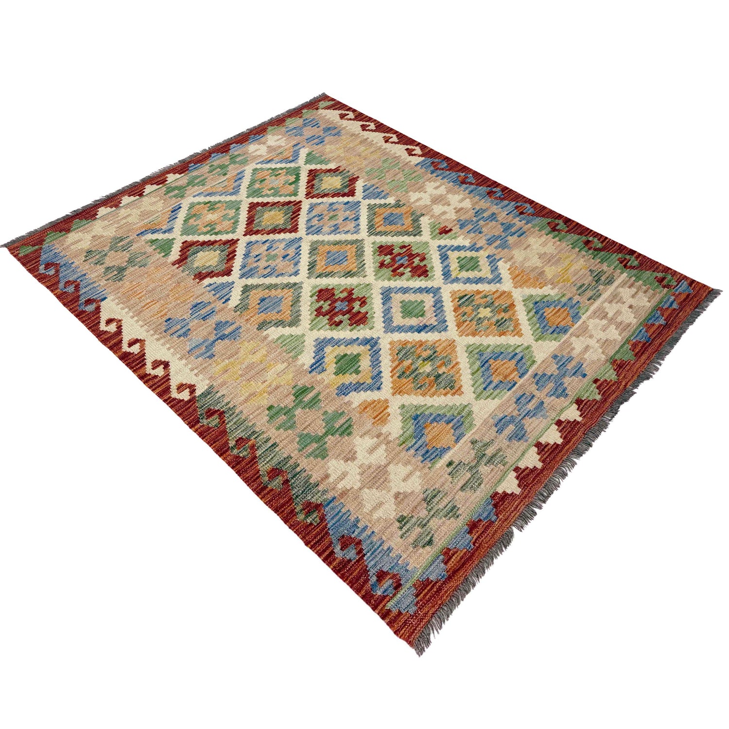 Handmade Vegetable Kilim 4' 0" x 5' 8" (ft) - No. Y39182