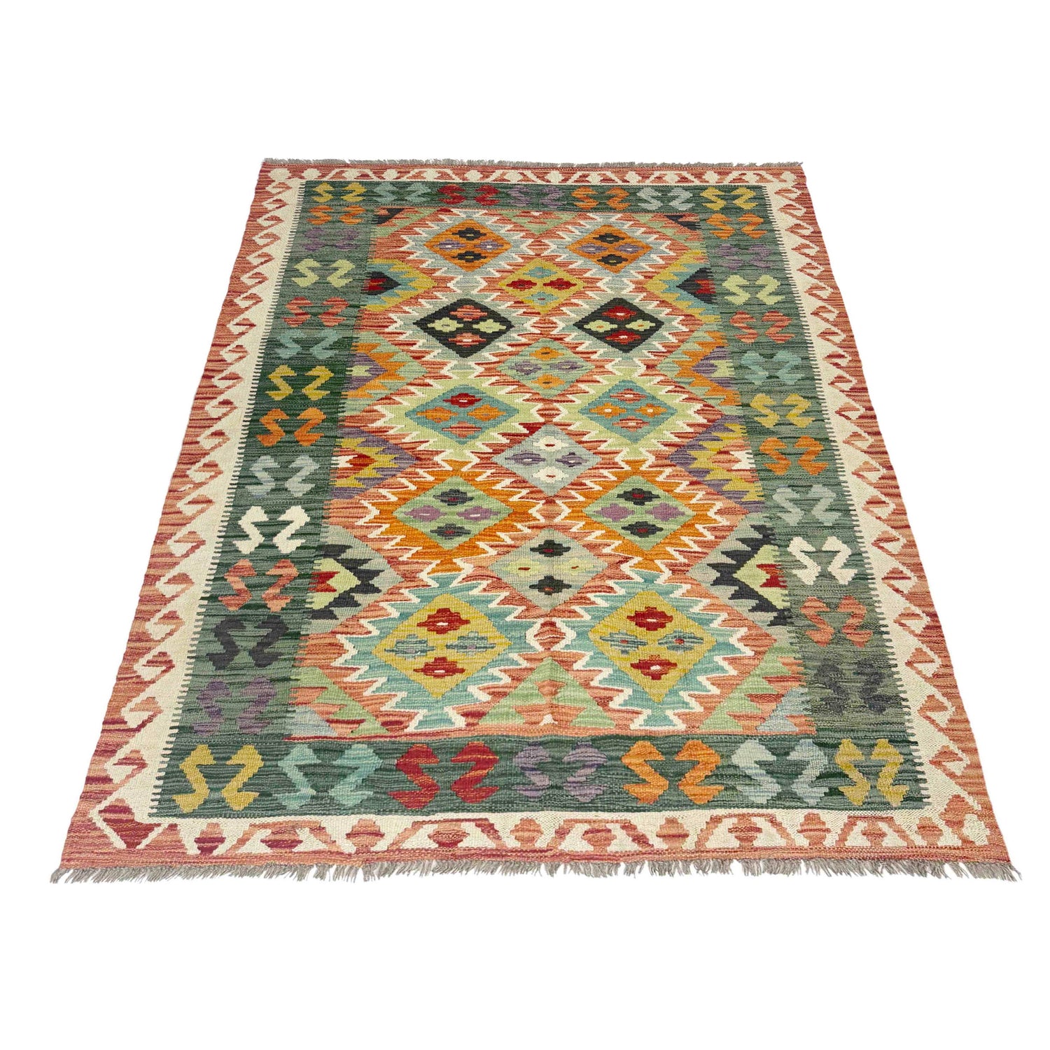 Handmade Vegetable Kilim 4' 4" x 5' 11" (ft) - No. Y39185