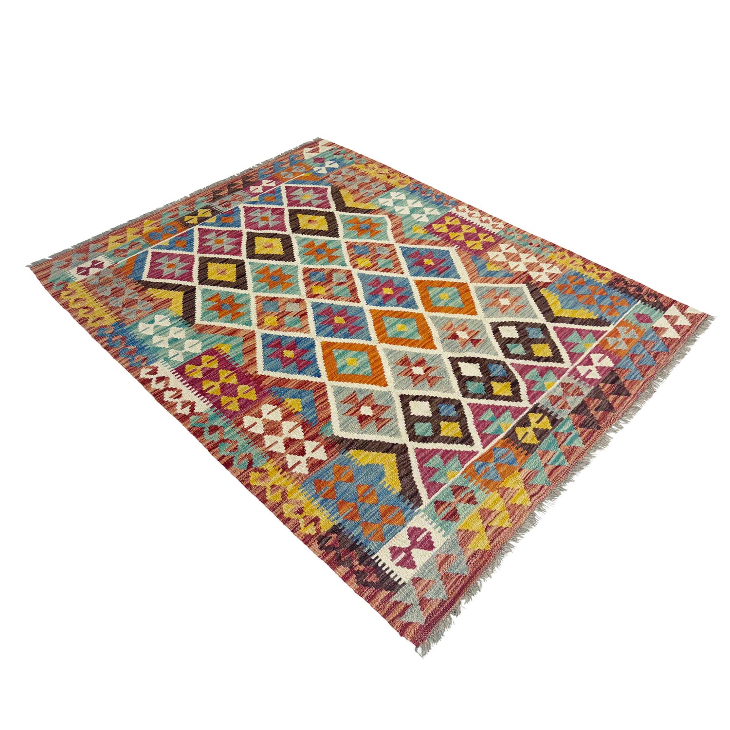 Handmade Vegetable Kelim 4' 2" x 5' 9" (ft) - No. Y39187