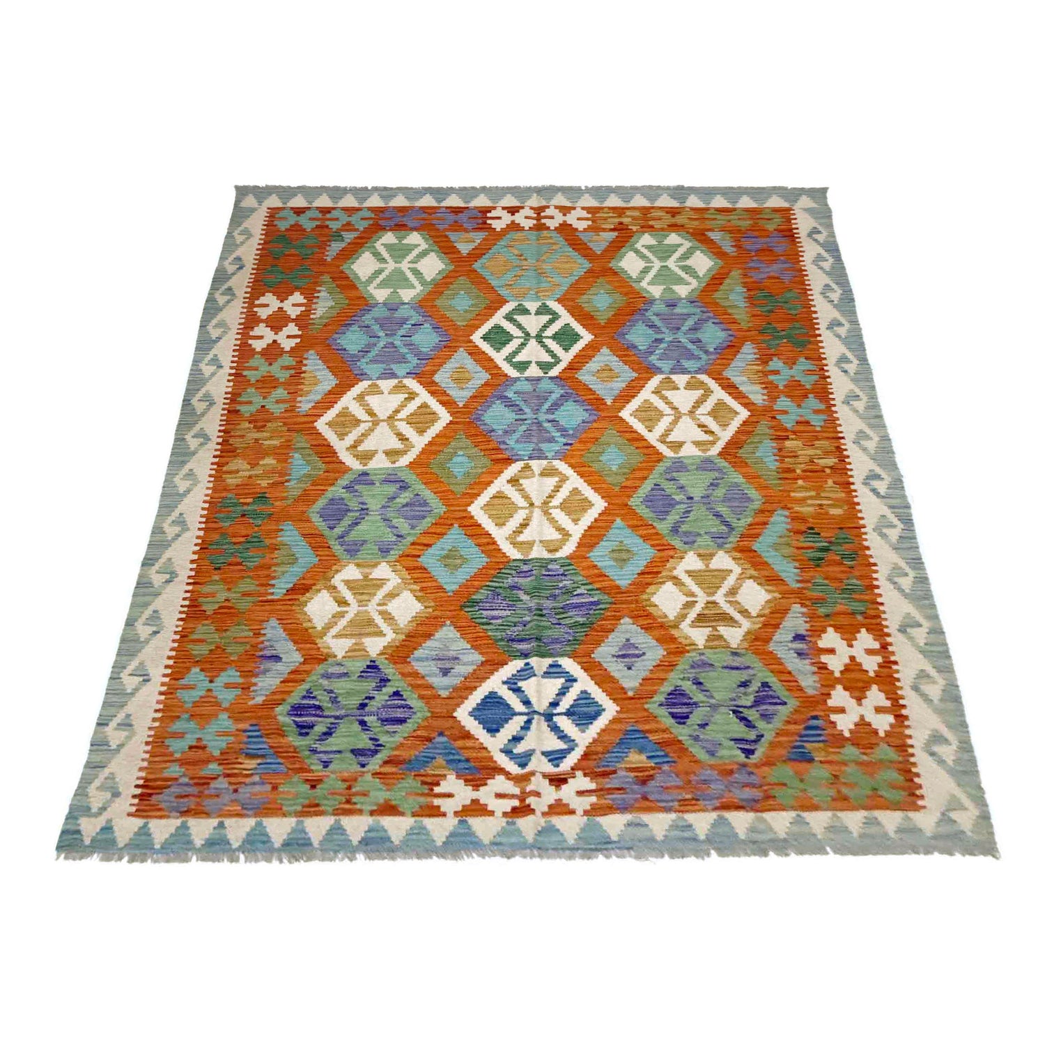 Handmade Vegetable Kelim 5' 7" x 8' 1" (ft) - No. Y39190